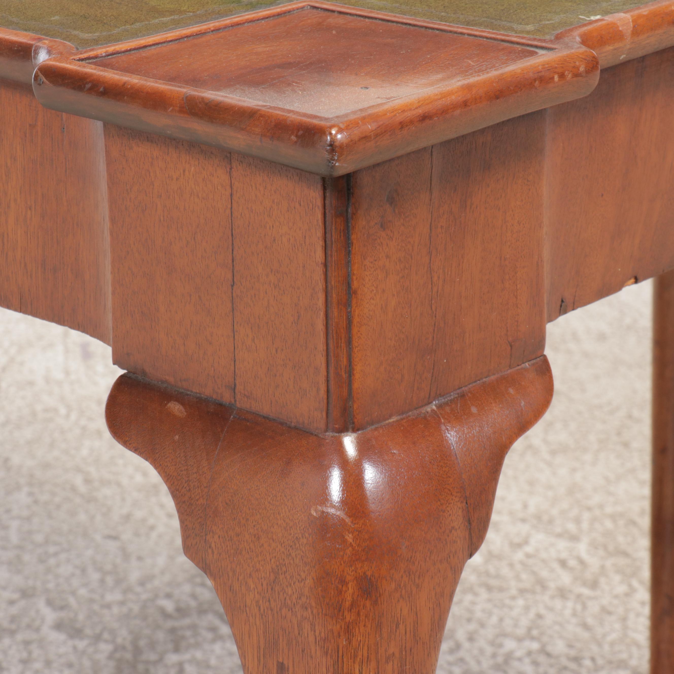 American Queen Anne Style Mahogany Flip Top Games Table