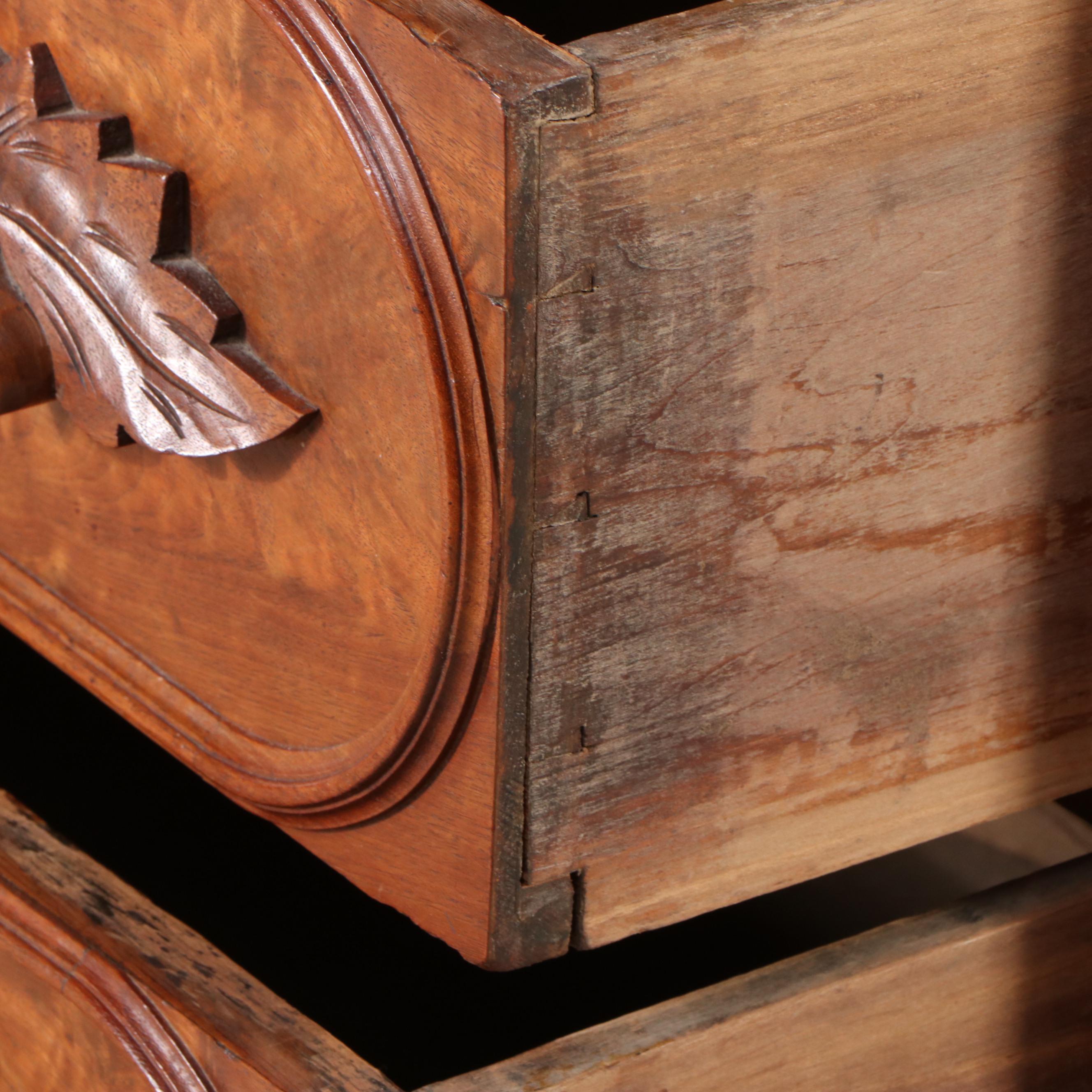 Victorian Walnut Washstand with Marble Top, Late 19th Century