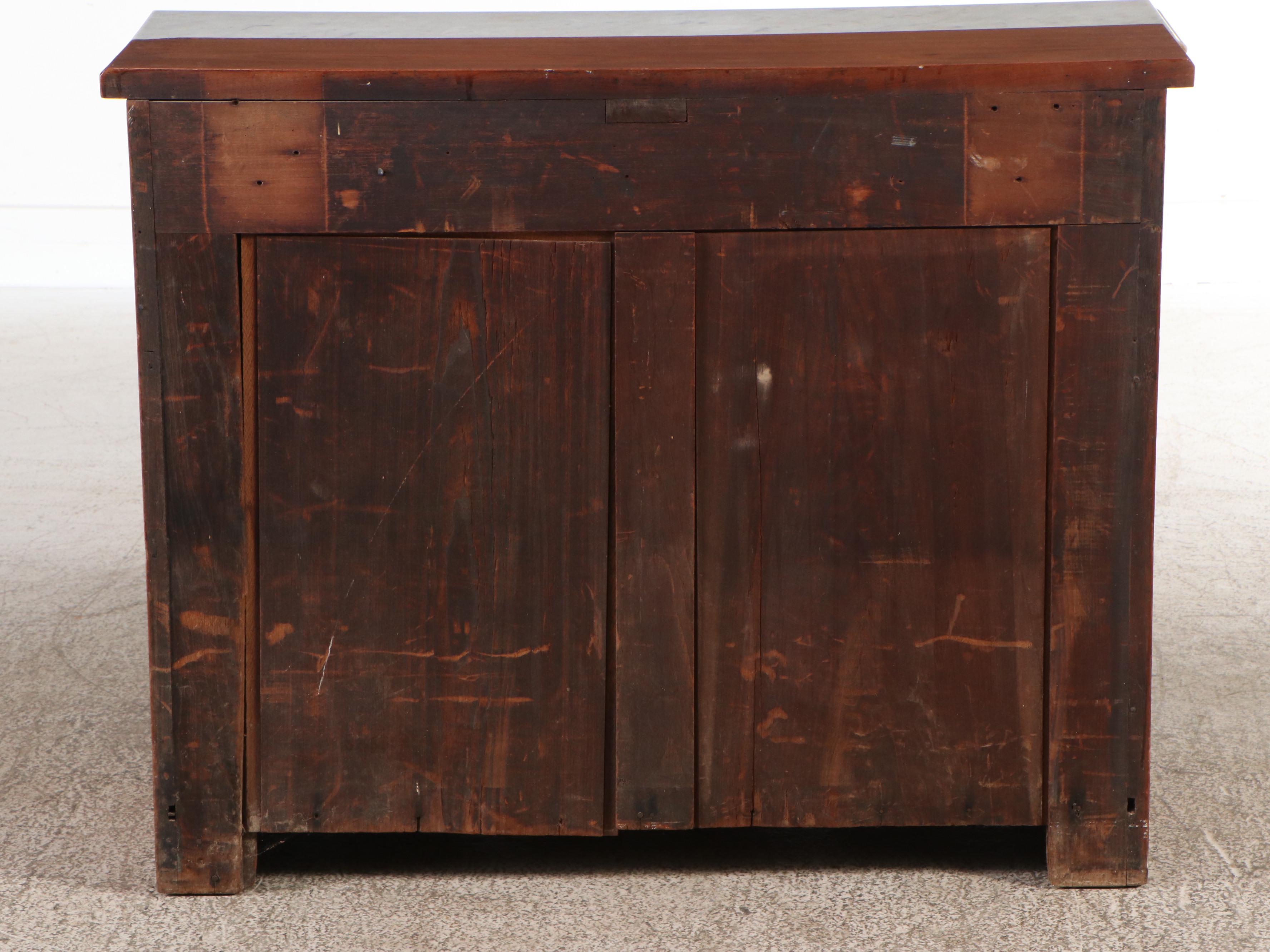 Victorian Walnut Washstand with Marble Top, Late 19th Century