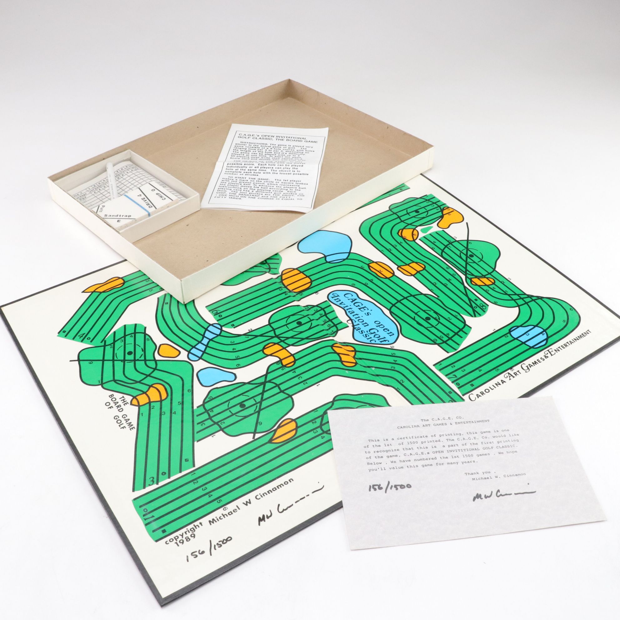 Michael W. Cinnamon "Cage's Open Invitation Golf Classic" Board Game & More