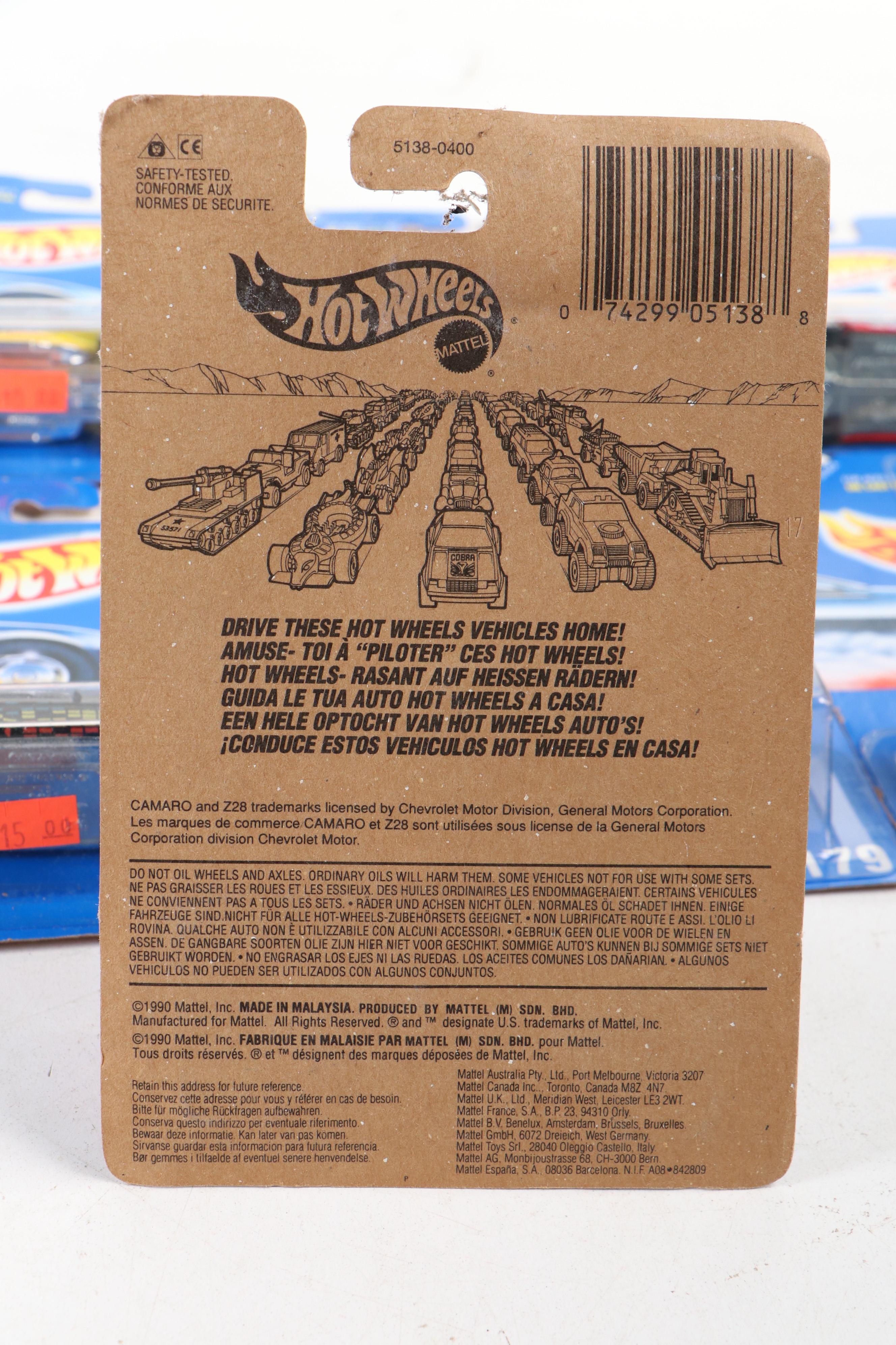 Hot Wheels "Pontiac Fiero 2M4," "Shadow Jet" and More Toy Cars, 1990