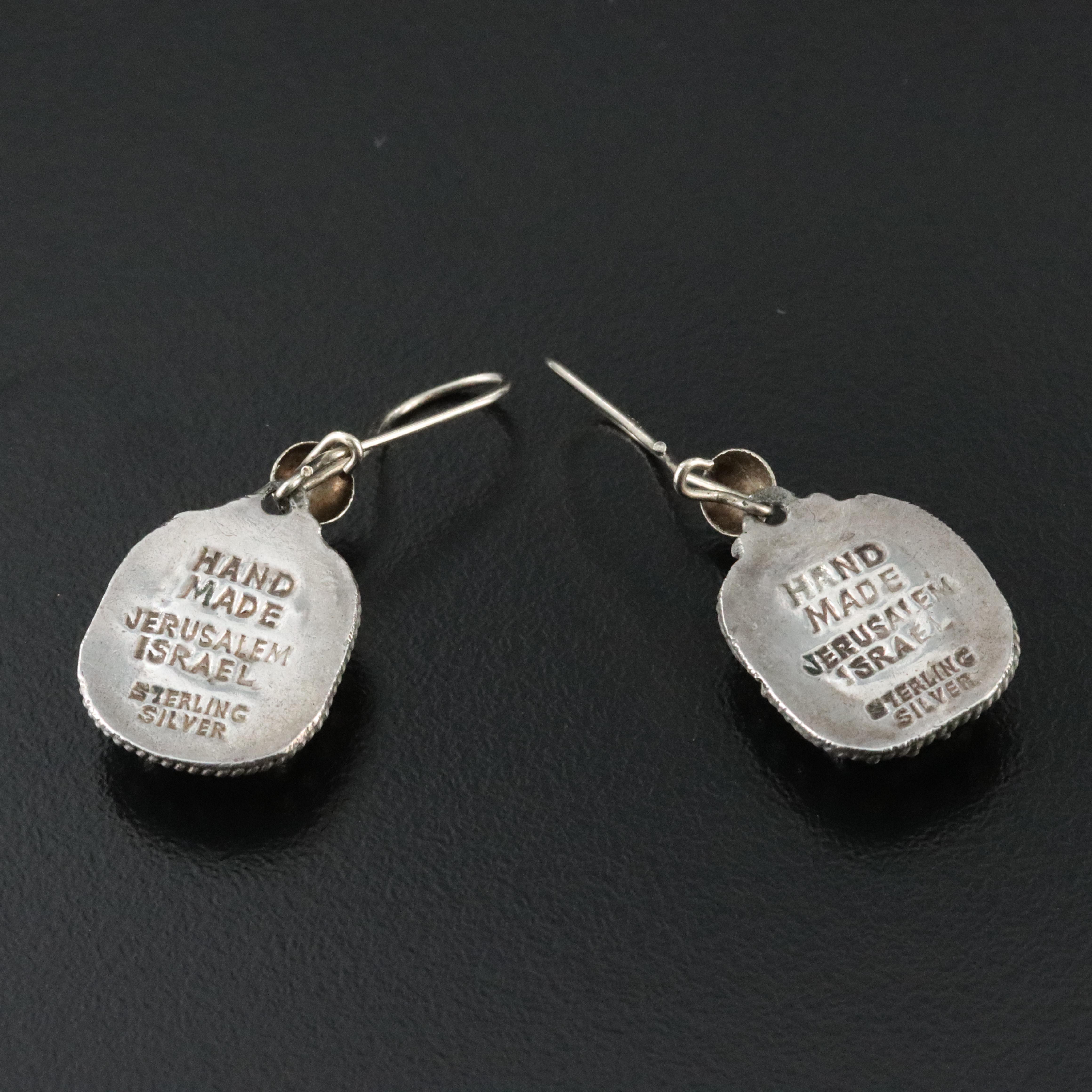 Sterling Blue Glass Earrings