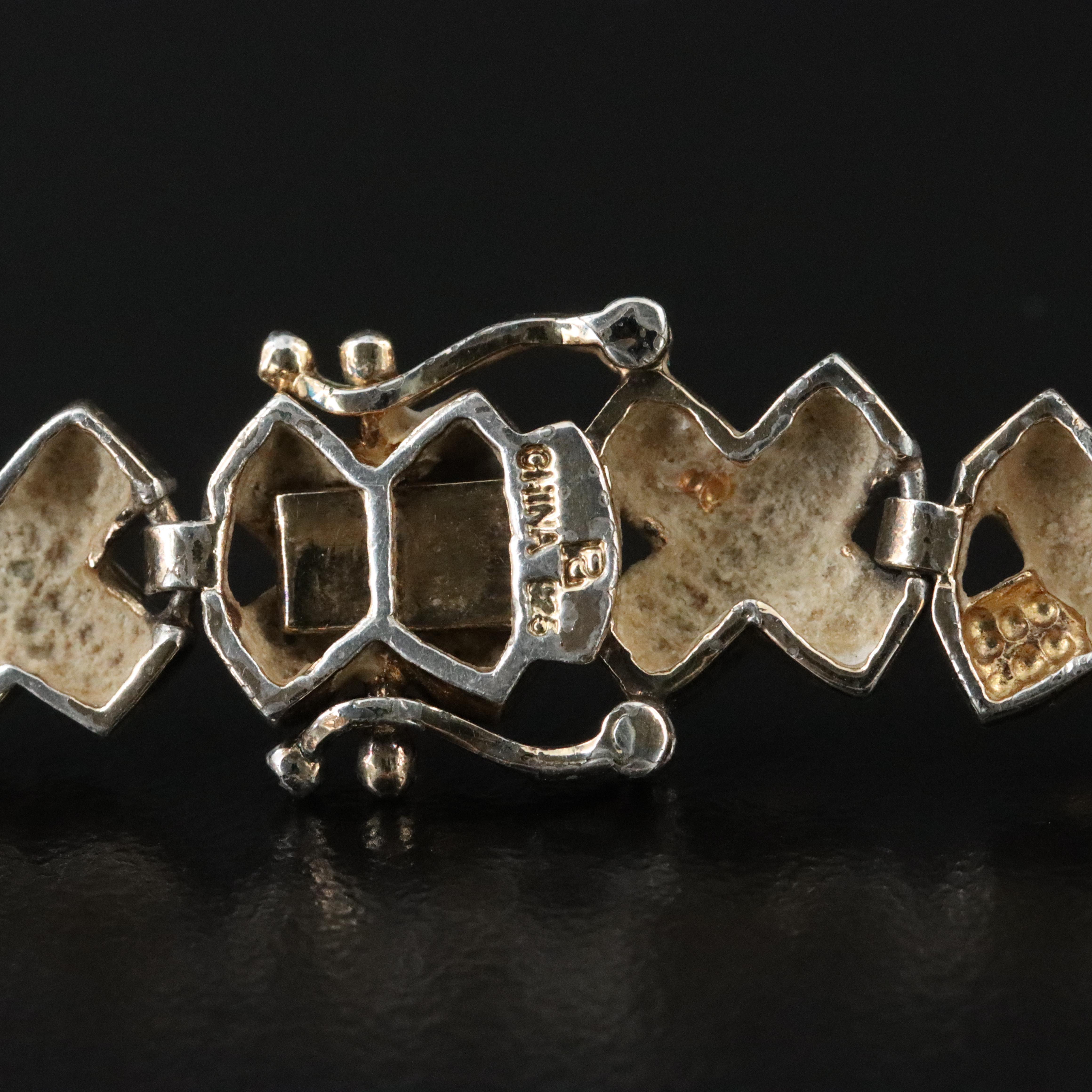 Sterling Diamond X Bracelet