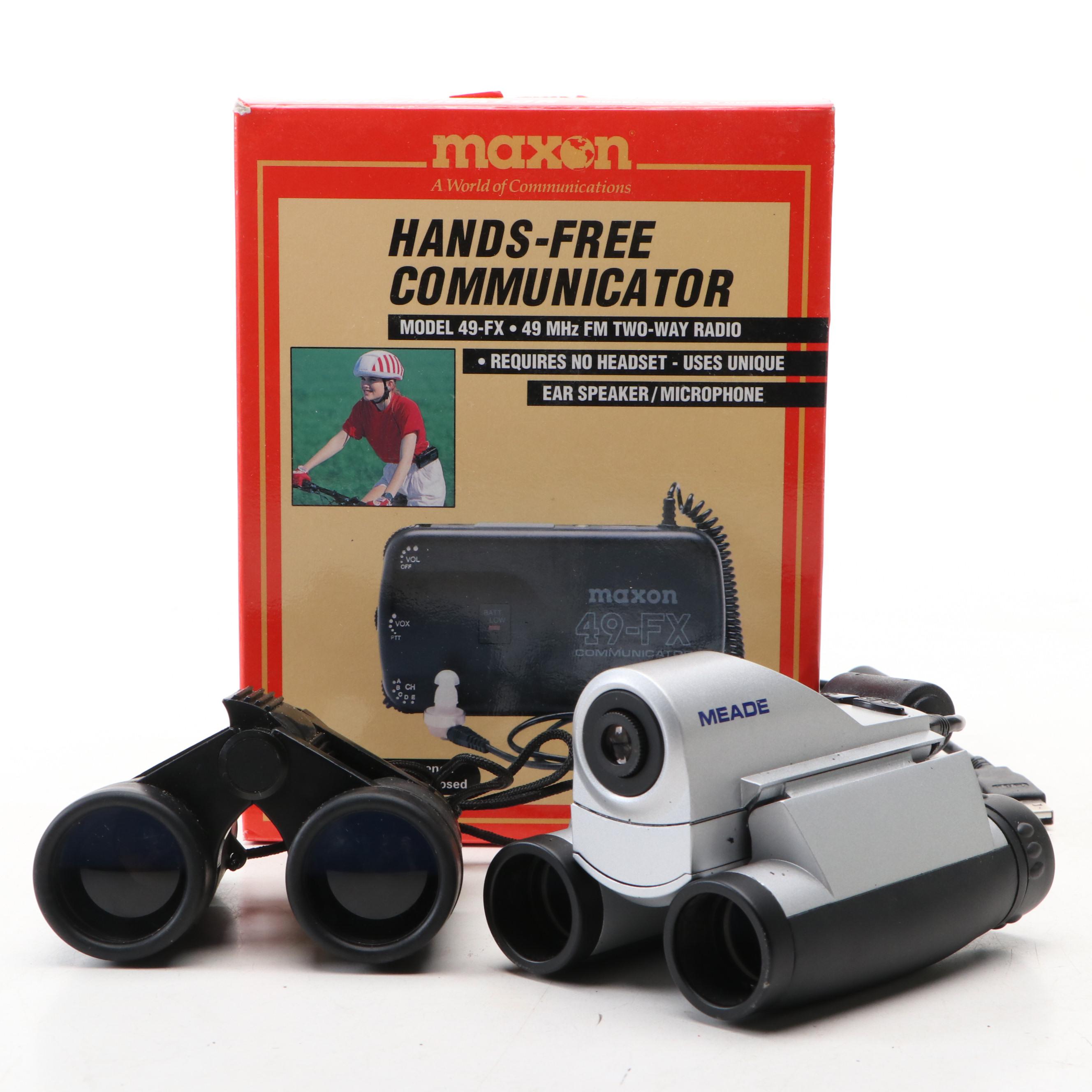 Maxon 49-FX Two-Way Radio with Meade Digital and More Binoculars