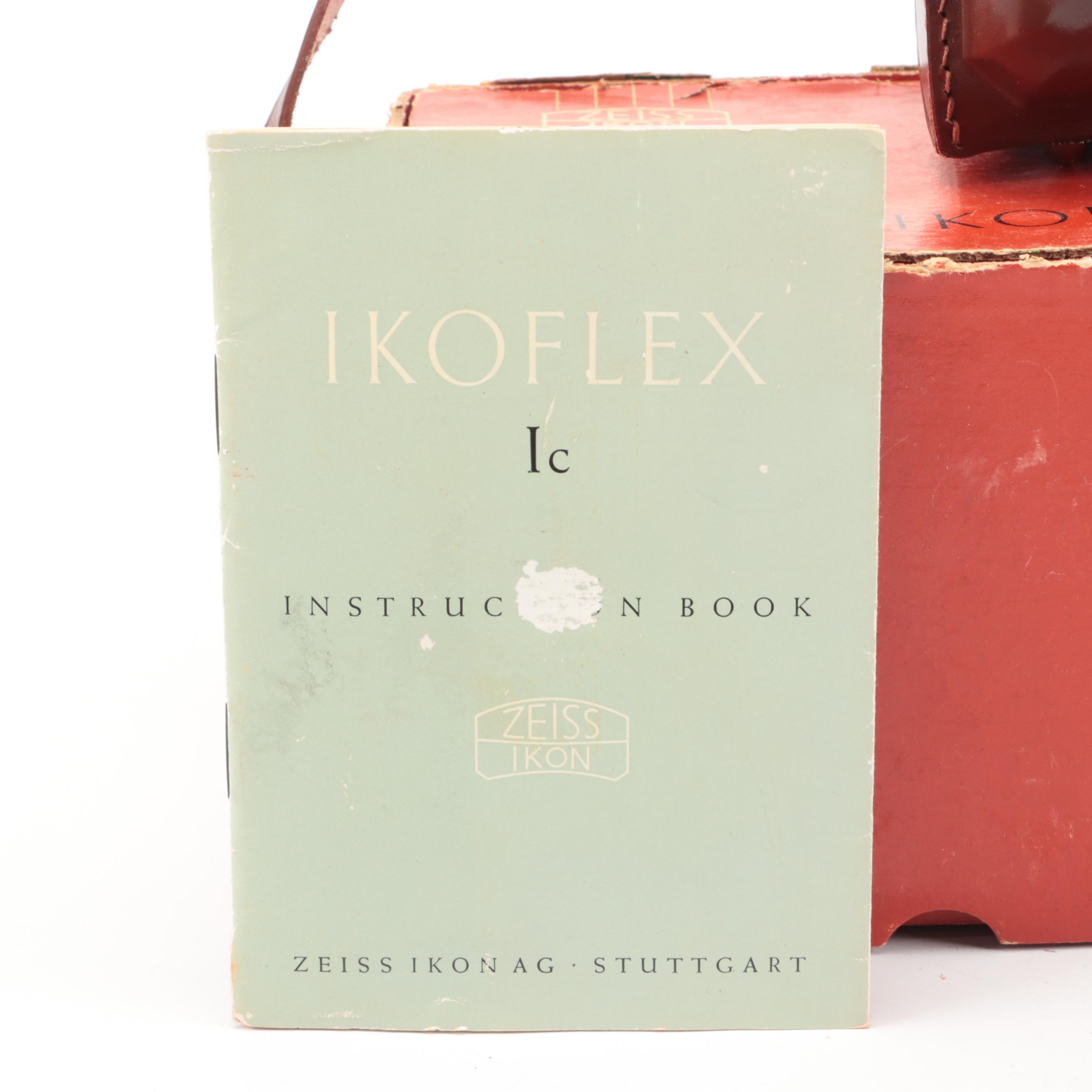 Zeiss Ikon Ikoflex Ic Camera with Leather Eveready Case, Box and Accessories