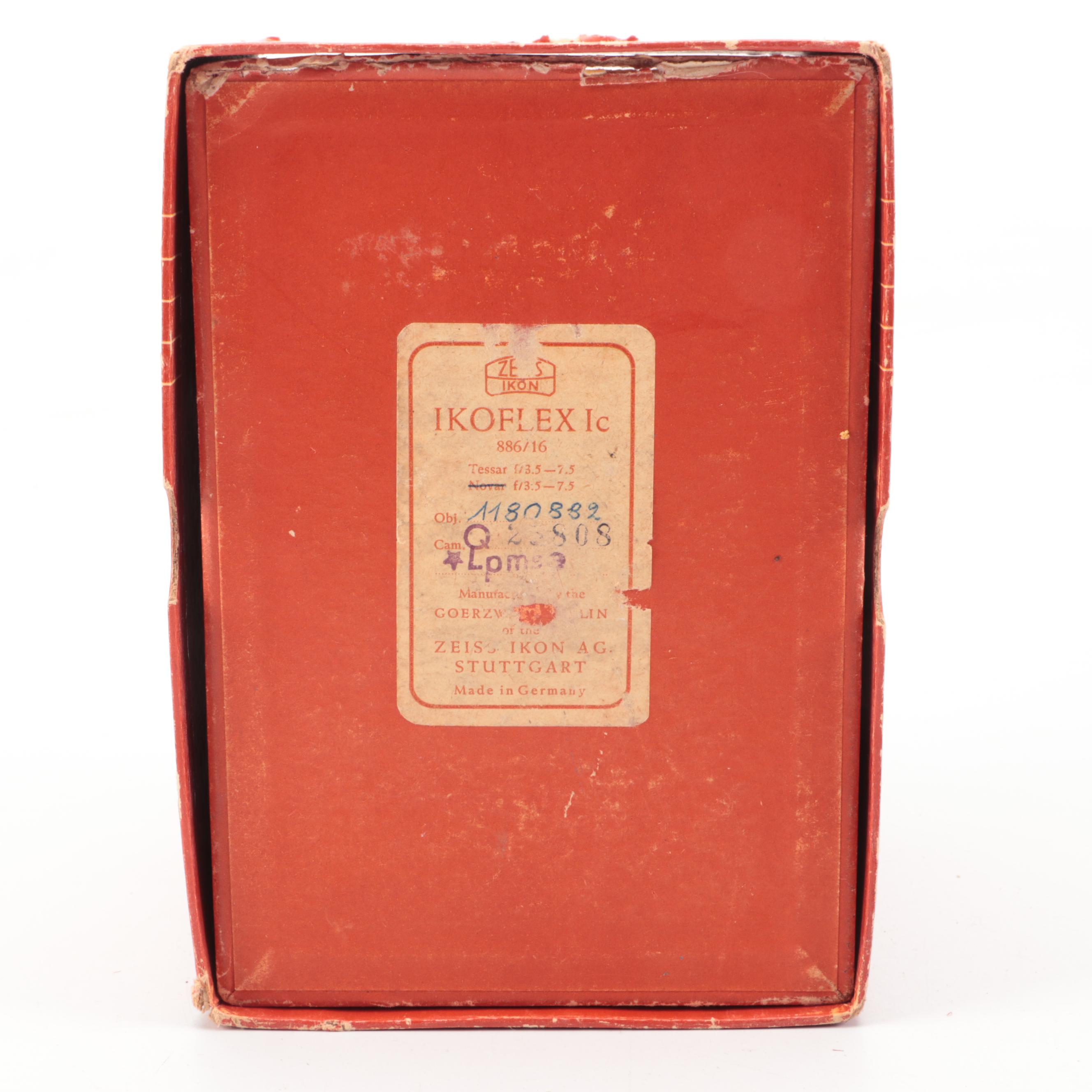 Zeiss Ikon Ikoflex Ic Camera with Leather Eveready Case, Box and Accessories