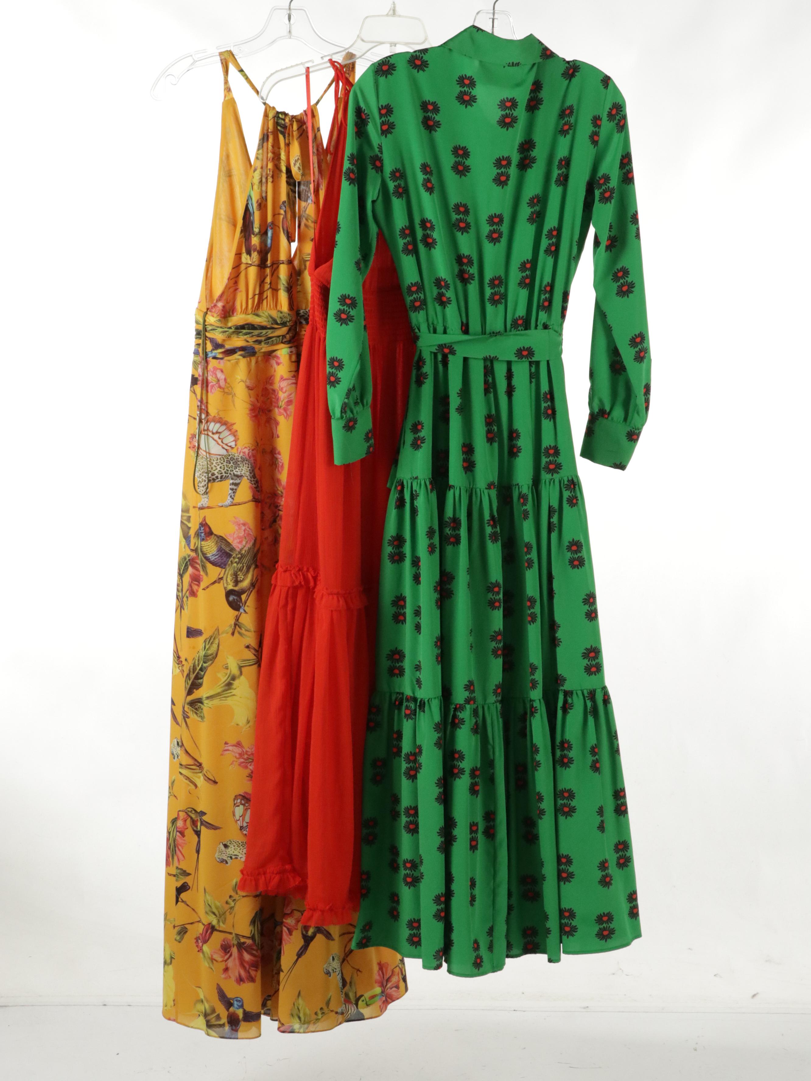 Leifsdottir Silk Bird Printed, Banana Republic and La Double Jo Maxi Dresses