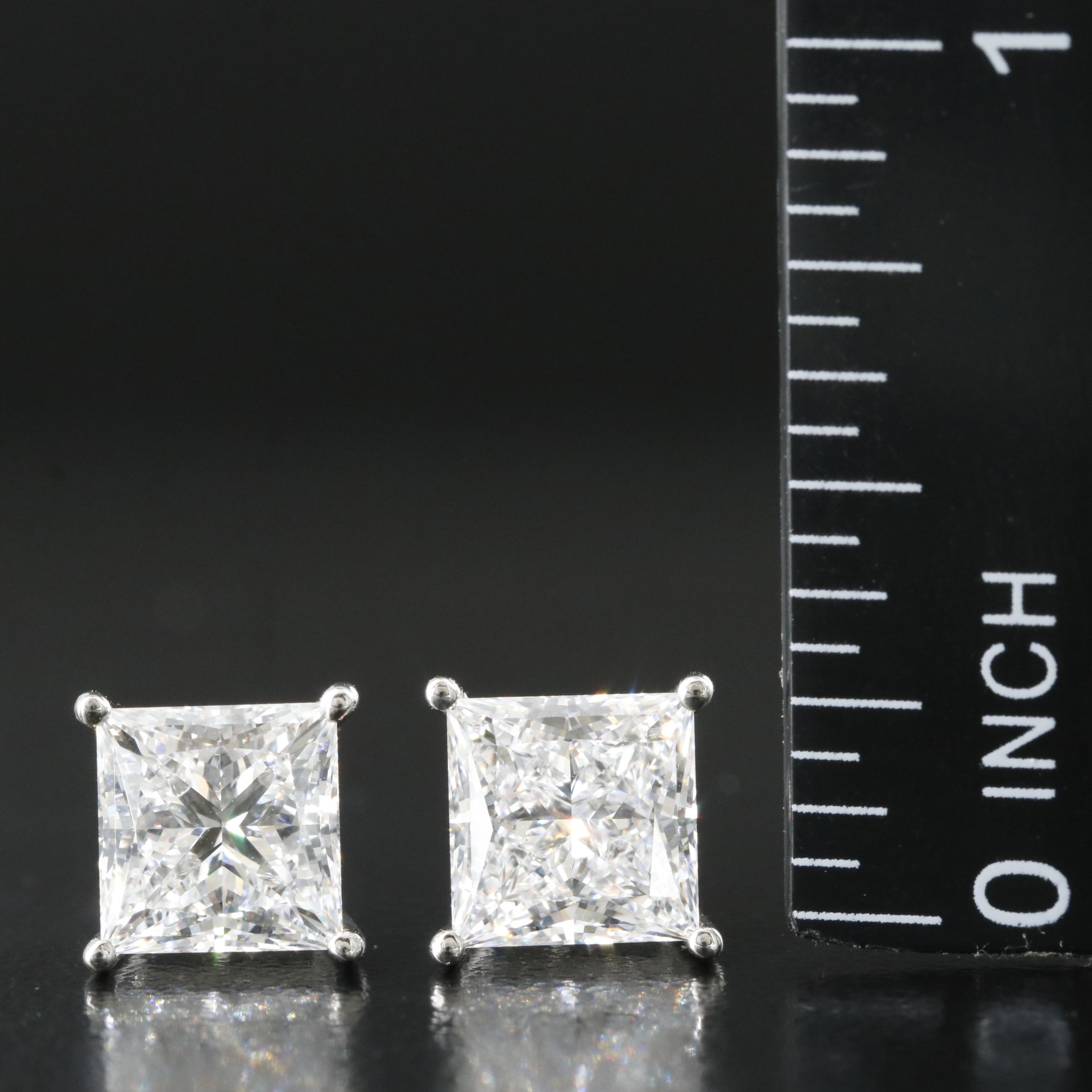 Platinum 4.32 CTW Lab Grown Diamond Stud Earrings with IGI Reports