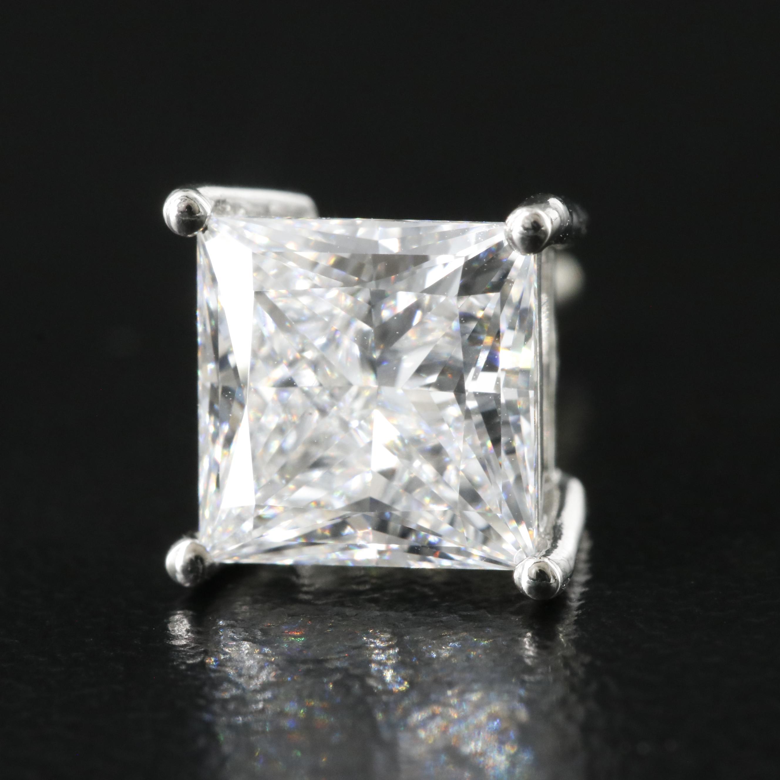 Platinum 4.32 CTW Lab Grown Diamond Stud Earrings with IGI Reports