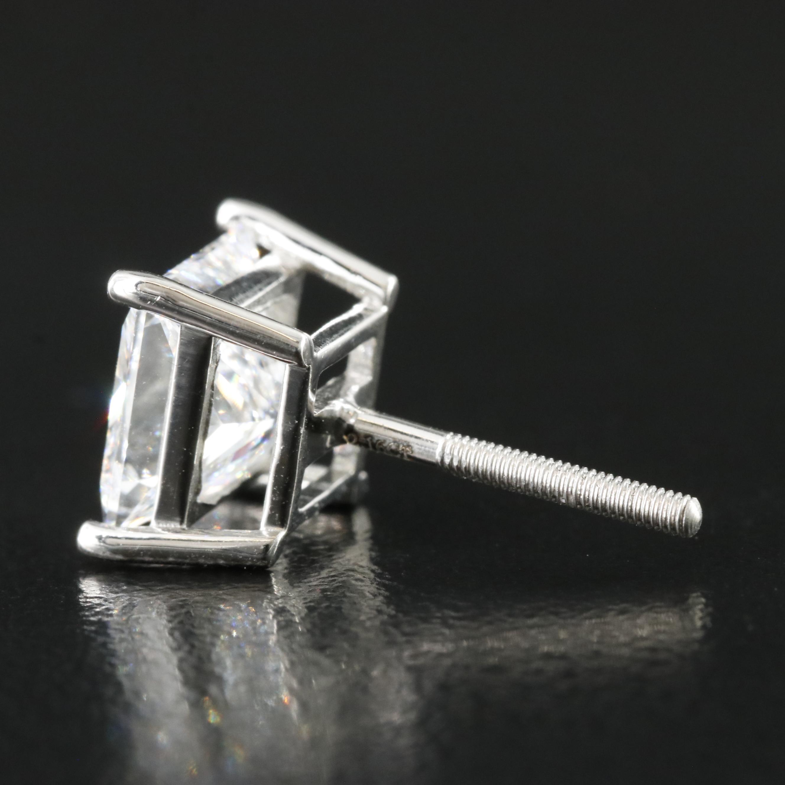 Platinum 4.32 CTW Lab Grown Diamond Stud Earrings with IGI Reports