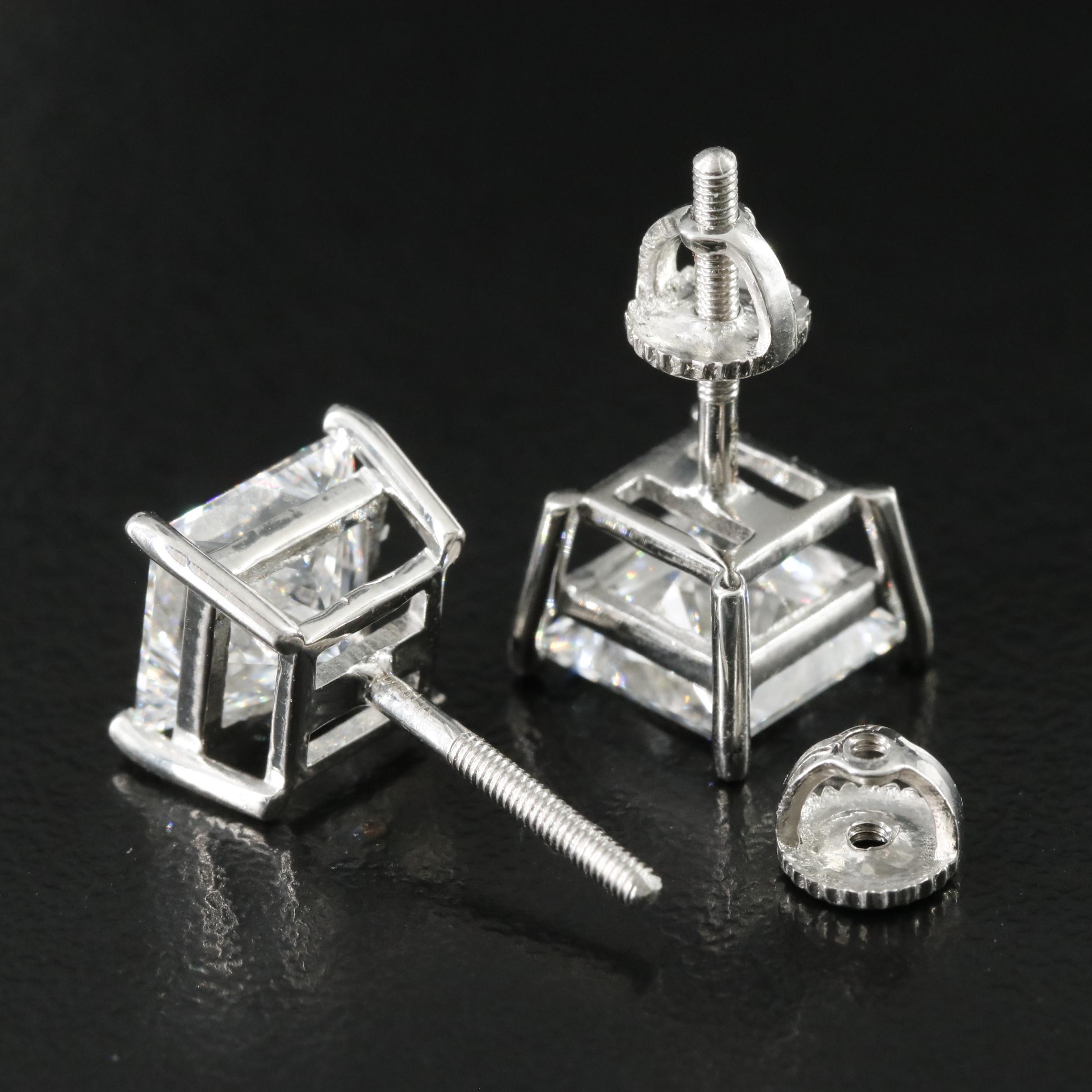 Platinum 4.32 CTW Lab Grown Diamond Stud Earrings with IGI Reports
