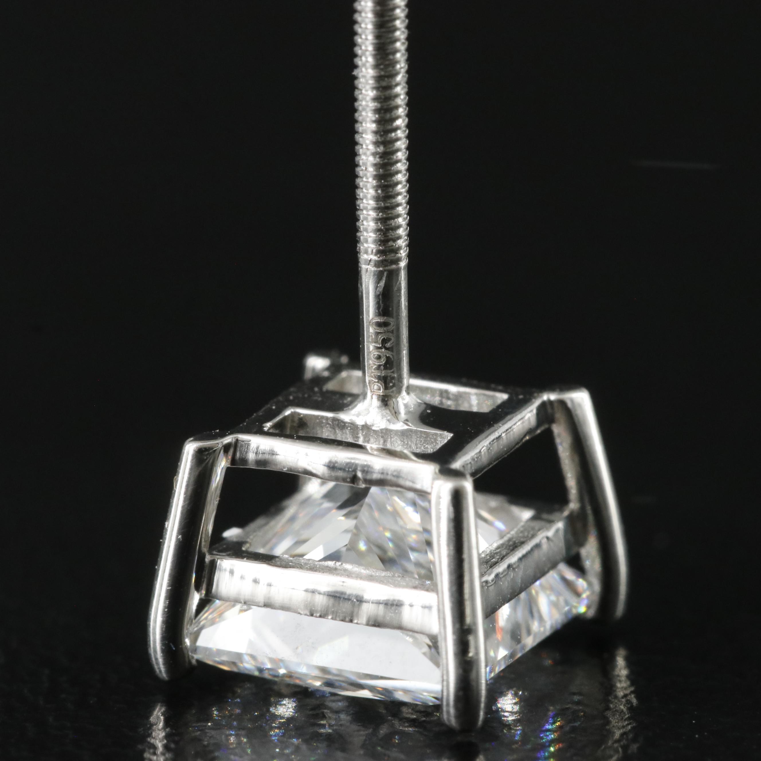 Platinum 4.32 CTW Lab Grown Diamond Stud Earrings with IGI Reports