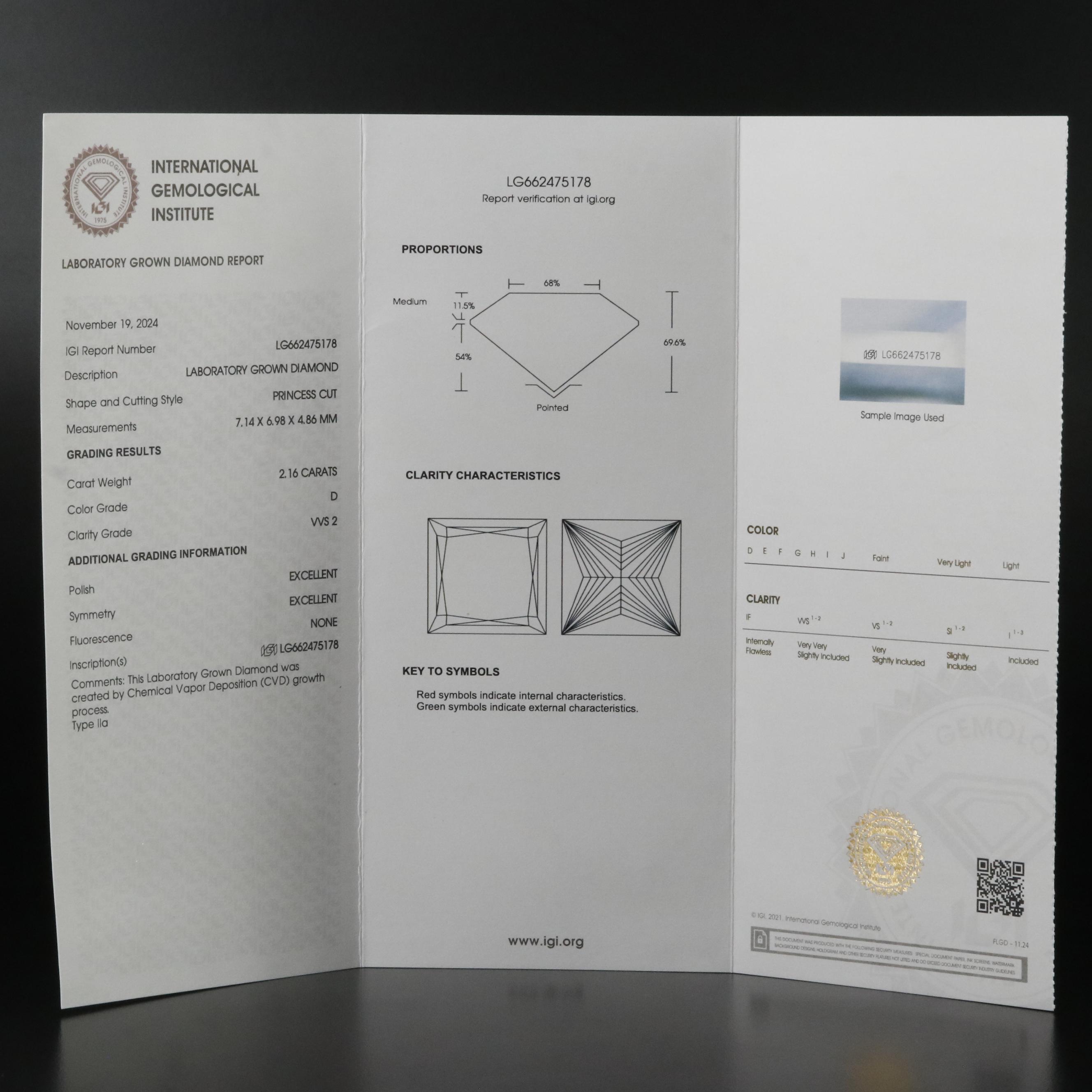 Platinum 4.32 CTW Lab Grown Diamond Stud Earrings with IGI Reports