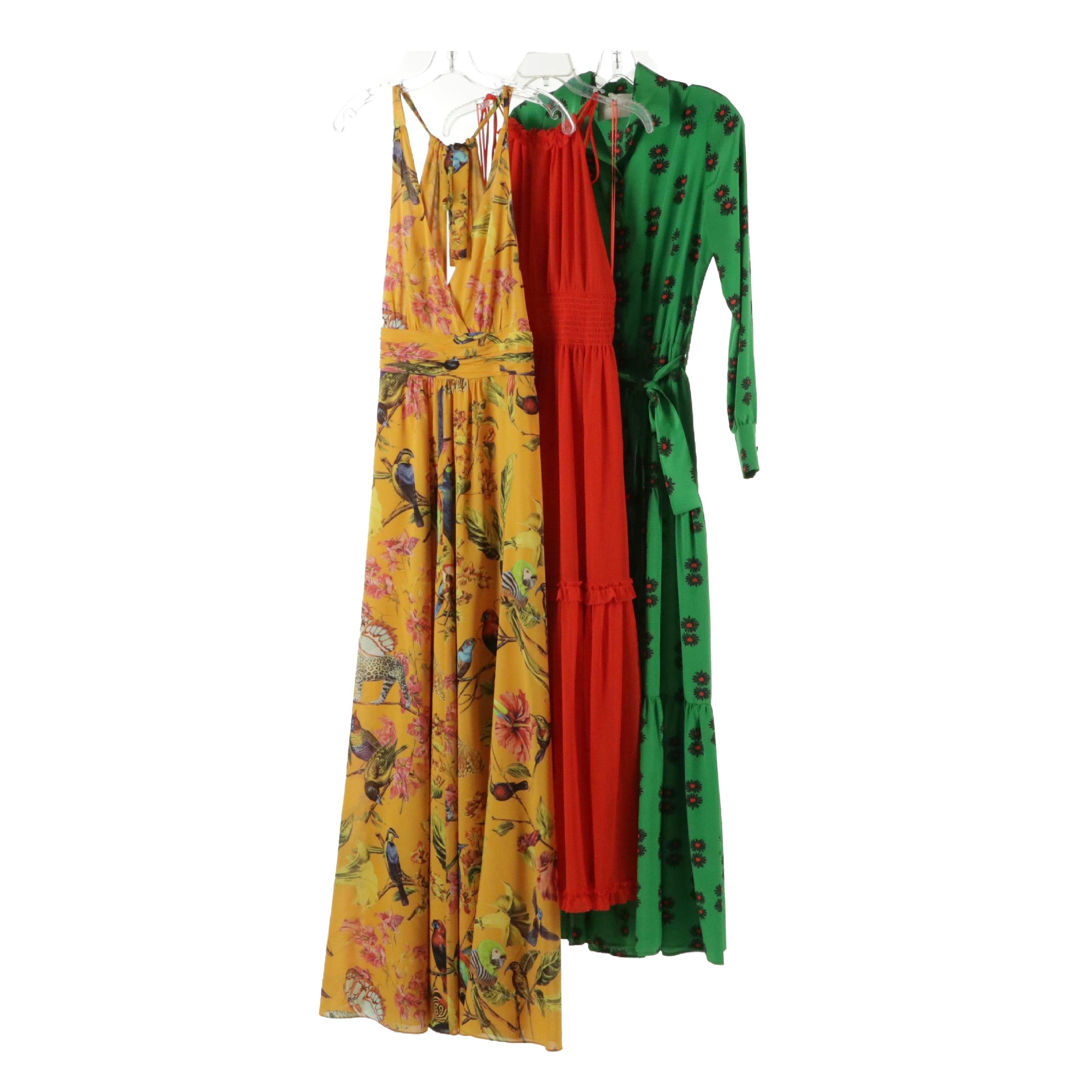 Leifsdottir Silk Bird Printed, Banana Republic and La Double Jo Maxi Dresses