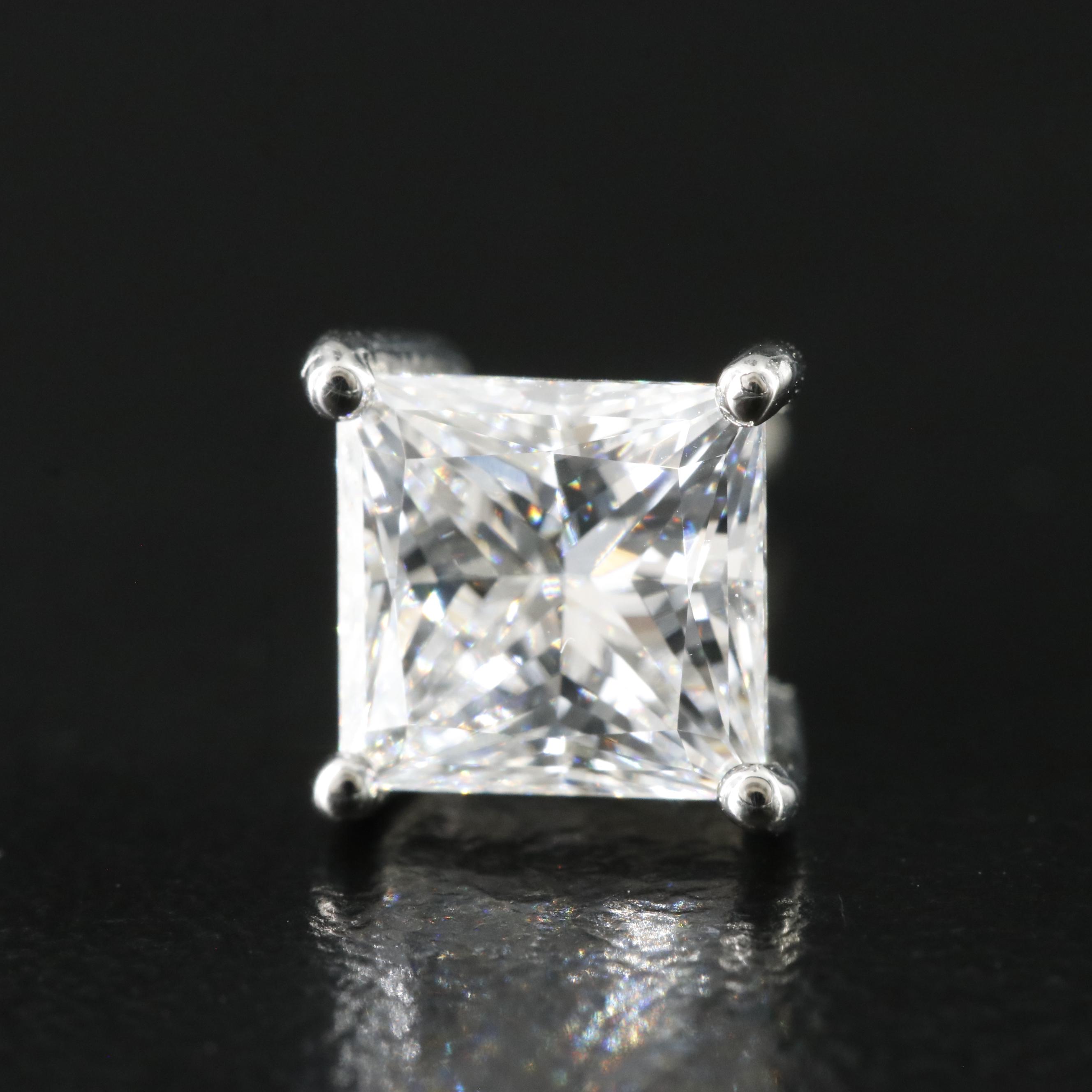 Platinum 2.90 CTW Lab Grown Diamond Stud Earrings with IGI Reports