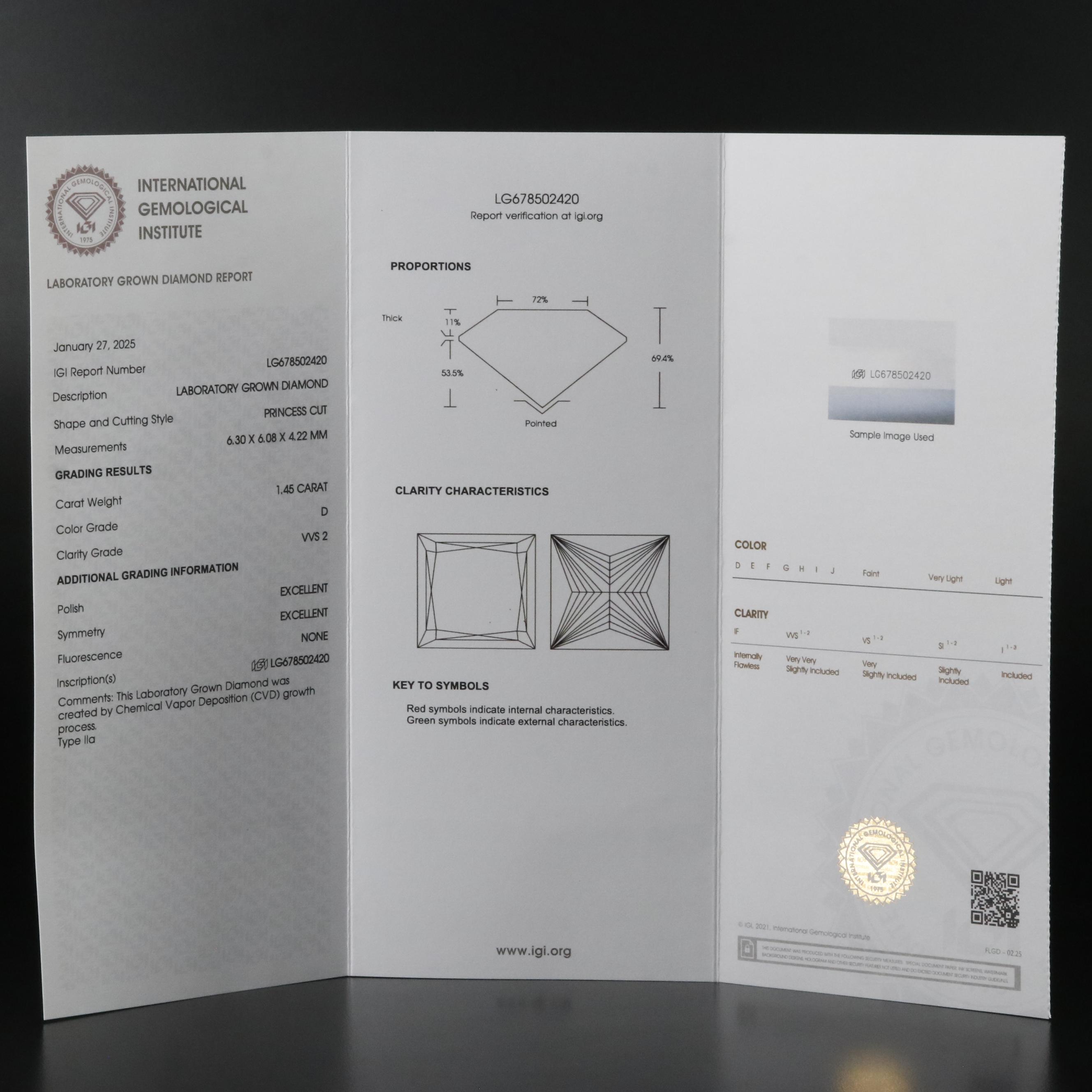 Platinum 2.90 CTW Lab Grown Diamond Stud Earrings with IGI Reports