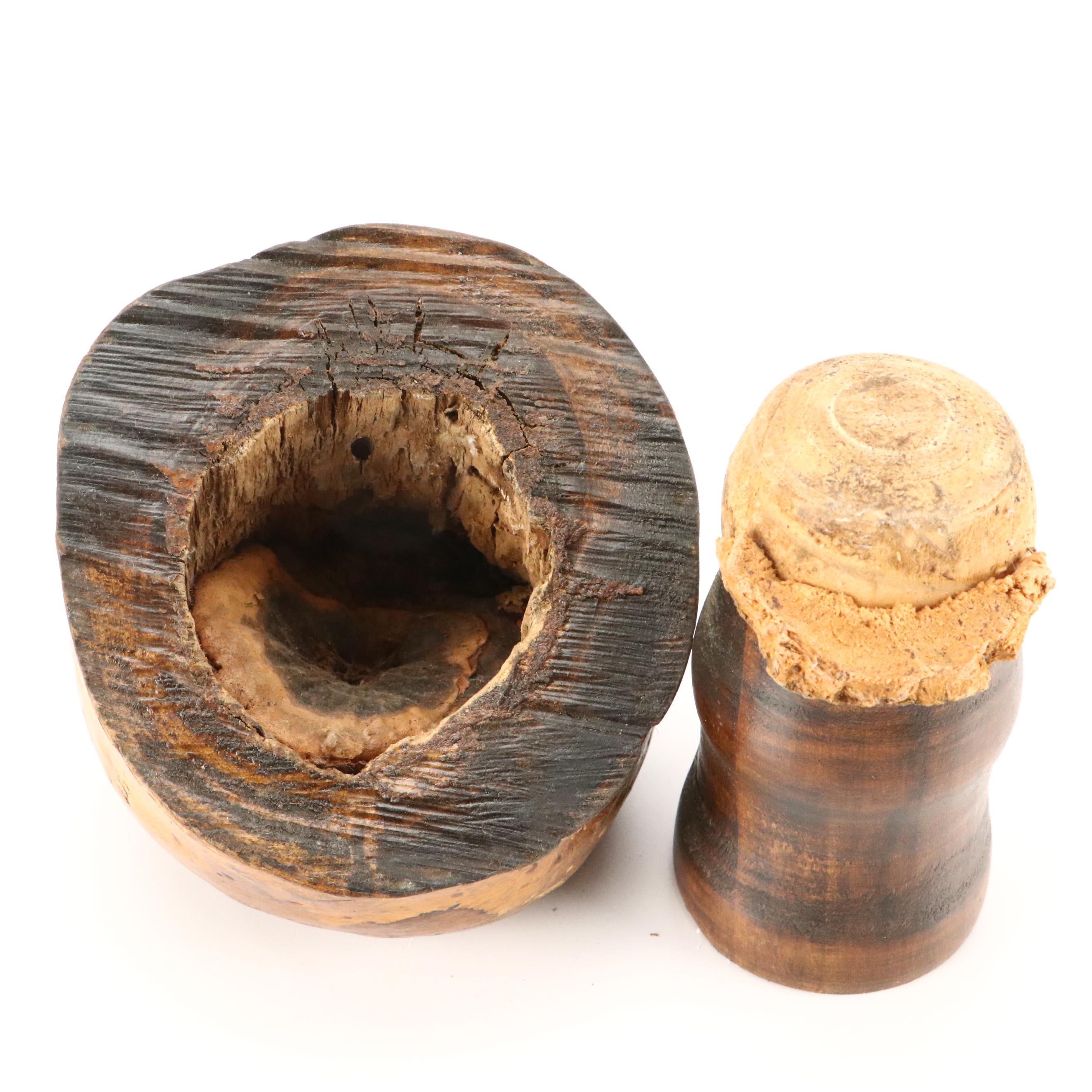 Antique Brass Rolltop Inkwell, Victorian Wooden Candy Mold, and More Décor