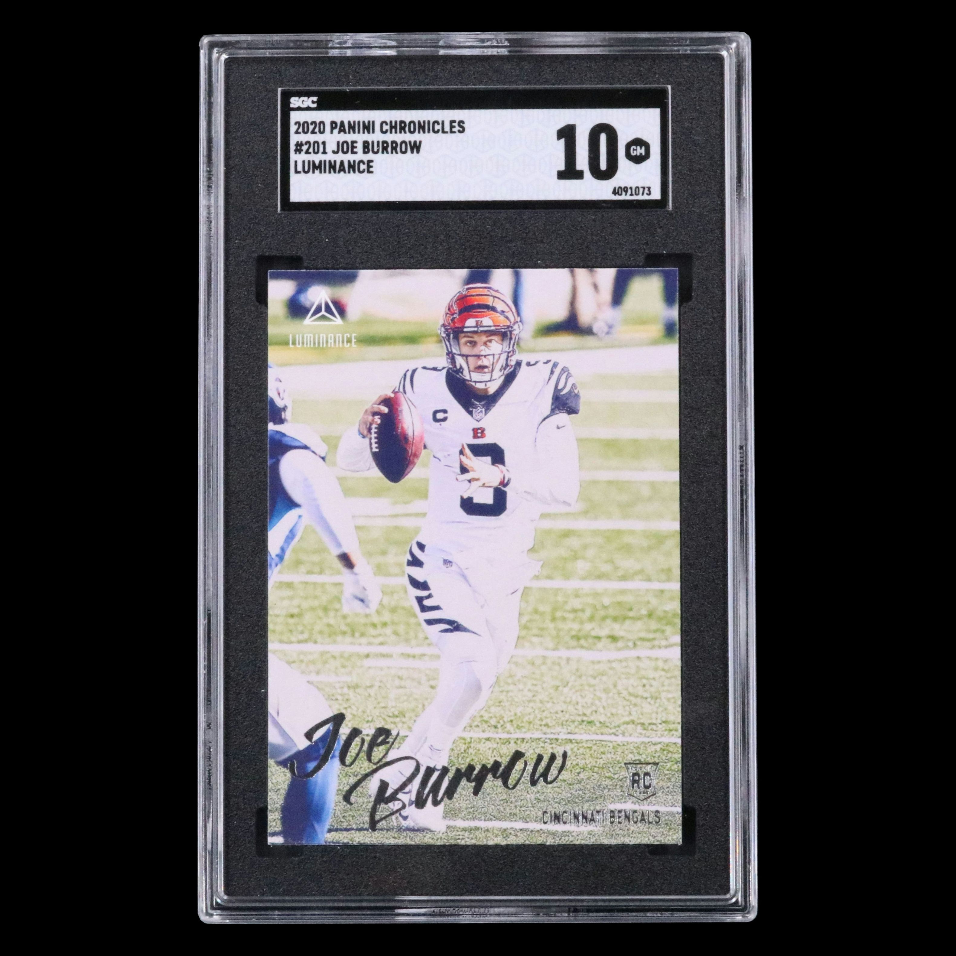 2020 Panini Chronicles Joe Burrow Luminance Rookie Football Card Graded SGC 10