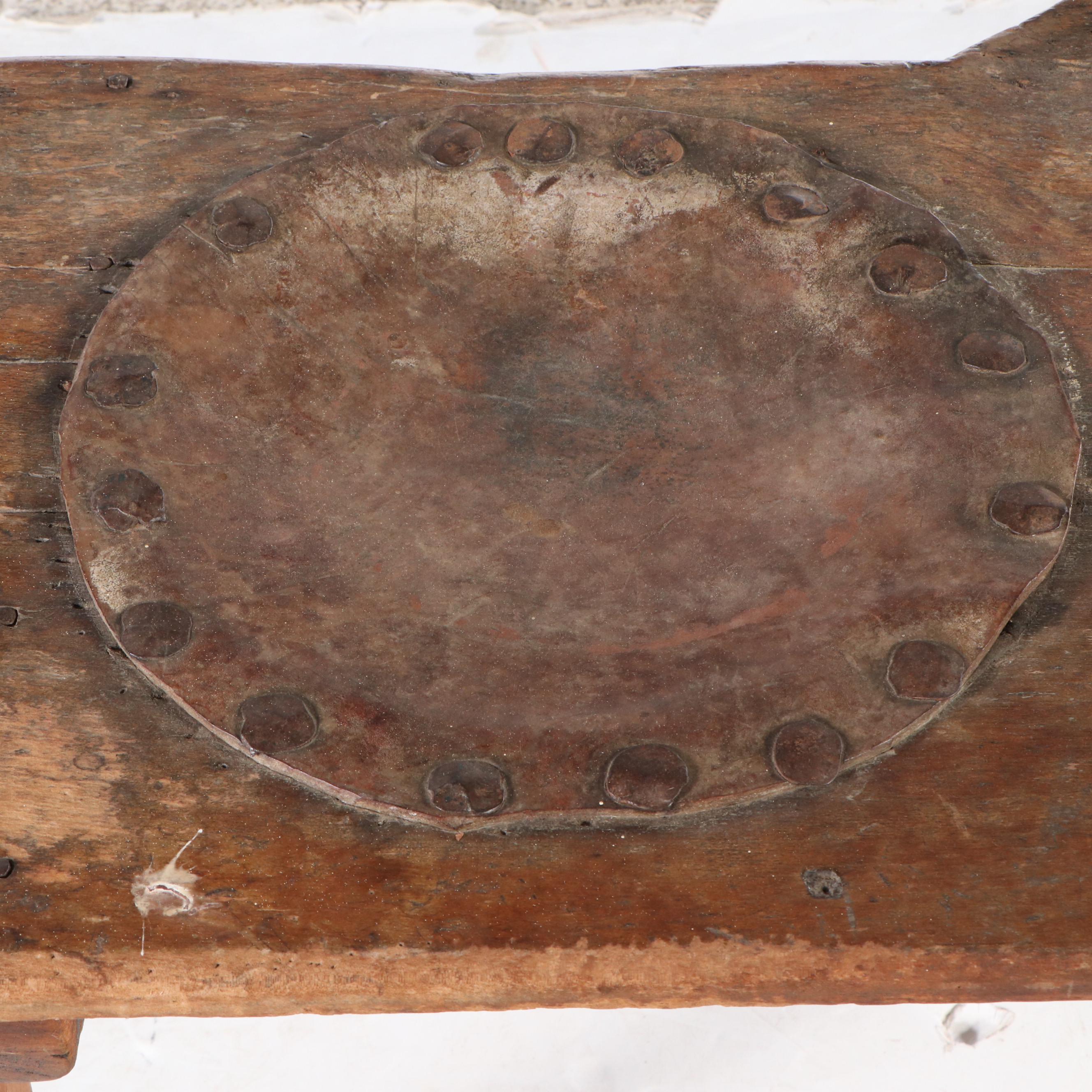 American Primitive Cobbler's Bench with Leather Seat, Late 19th Century