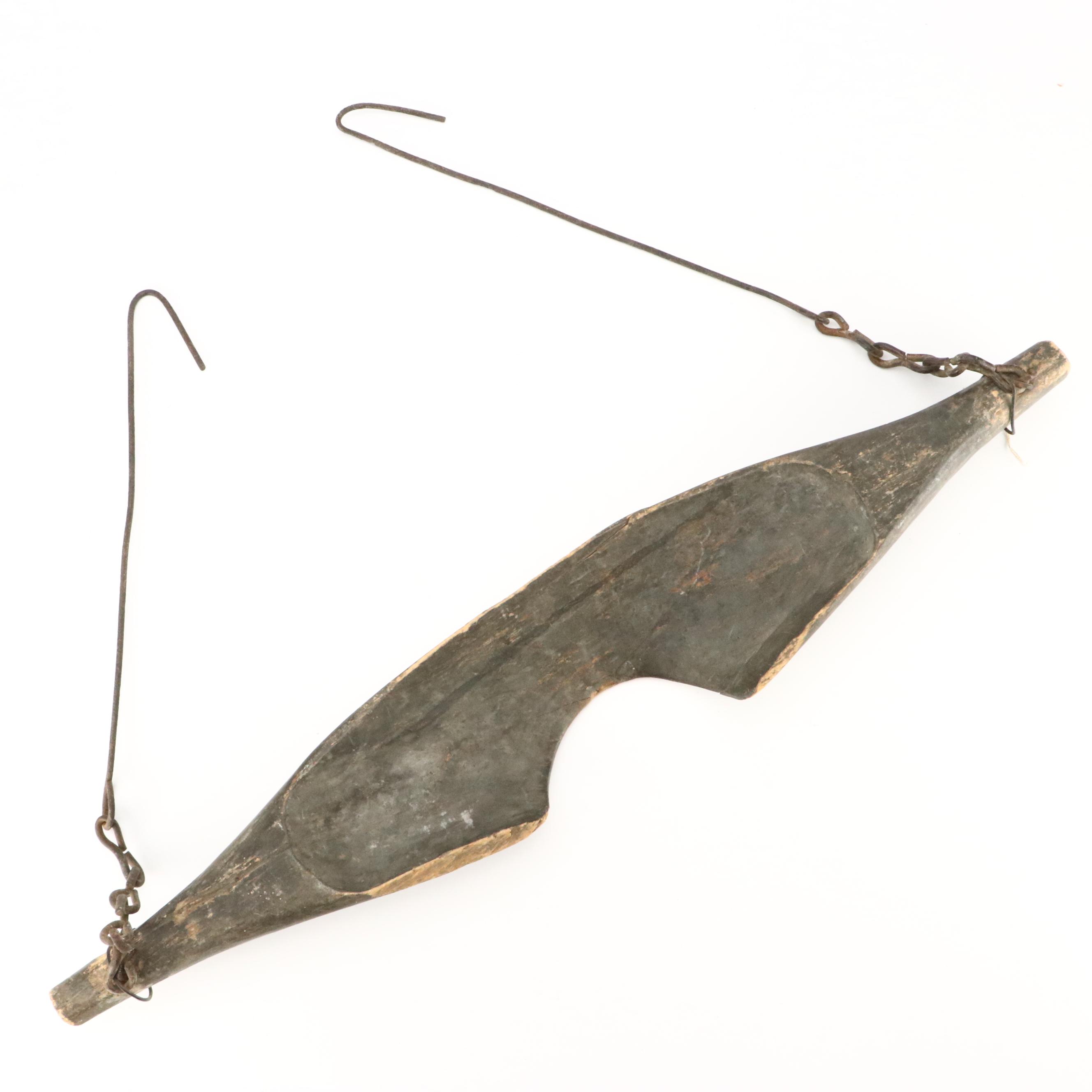 Wooden Plow Plane with Cast Iron Blacksmith Tongs