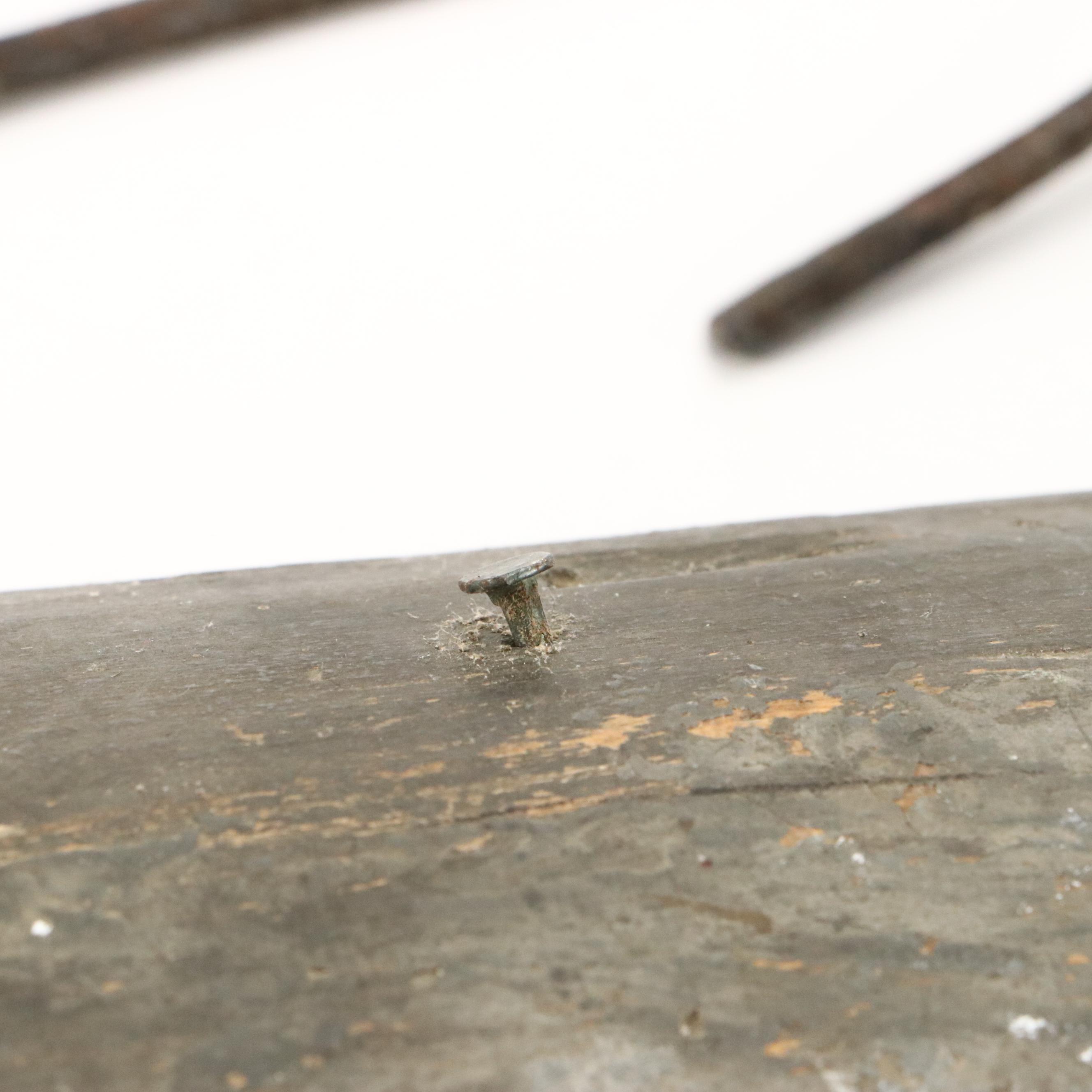 Wooden Plow Plane with Cast Iron Blacksmith Tongs