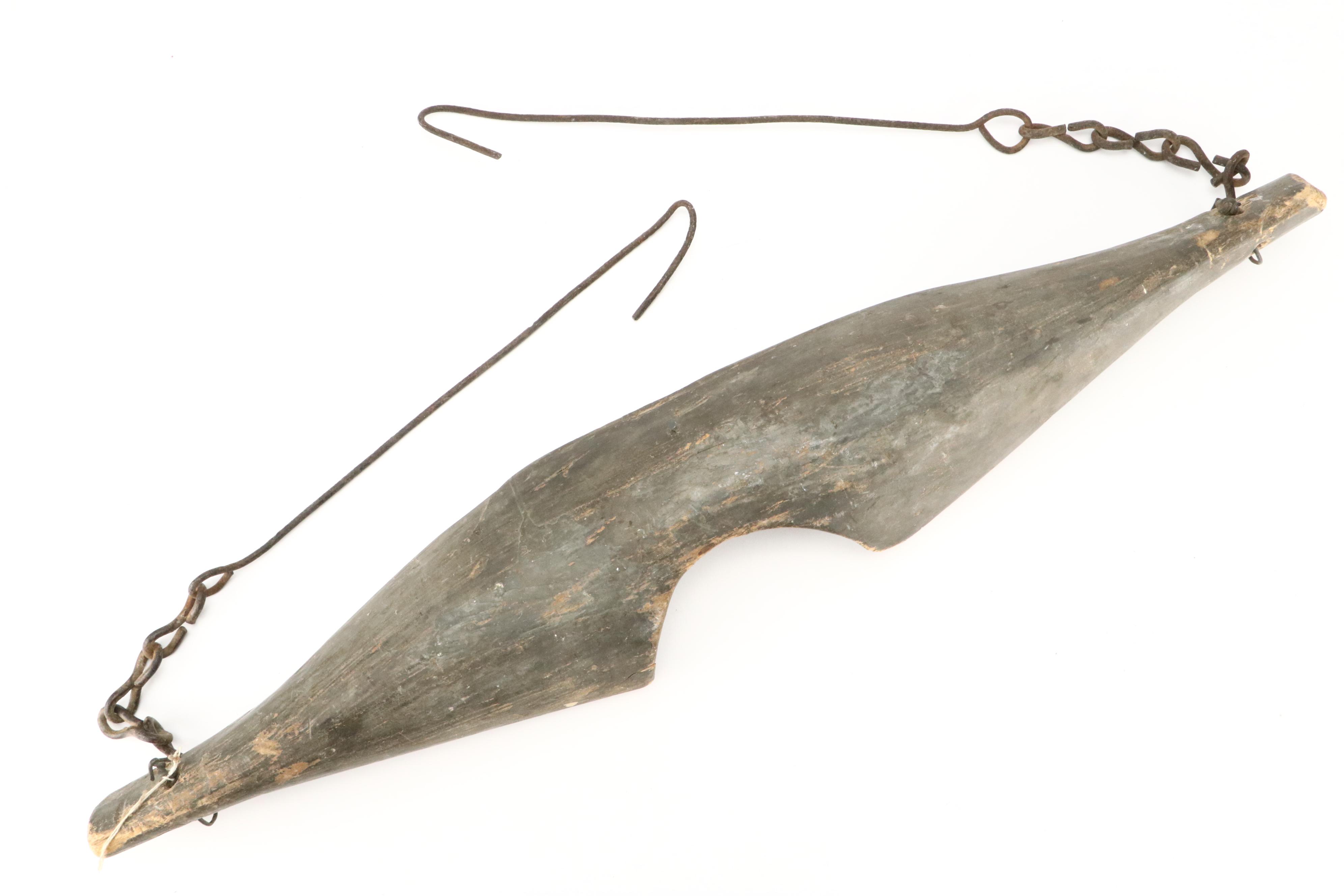 Wooden Plow Plane with Cast Iron Blacksmith Tongs