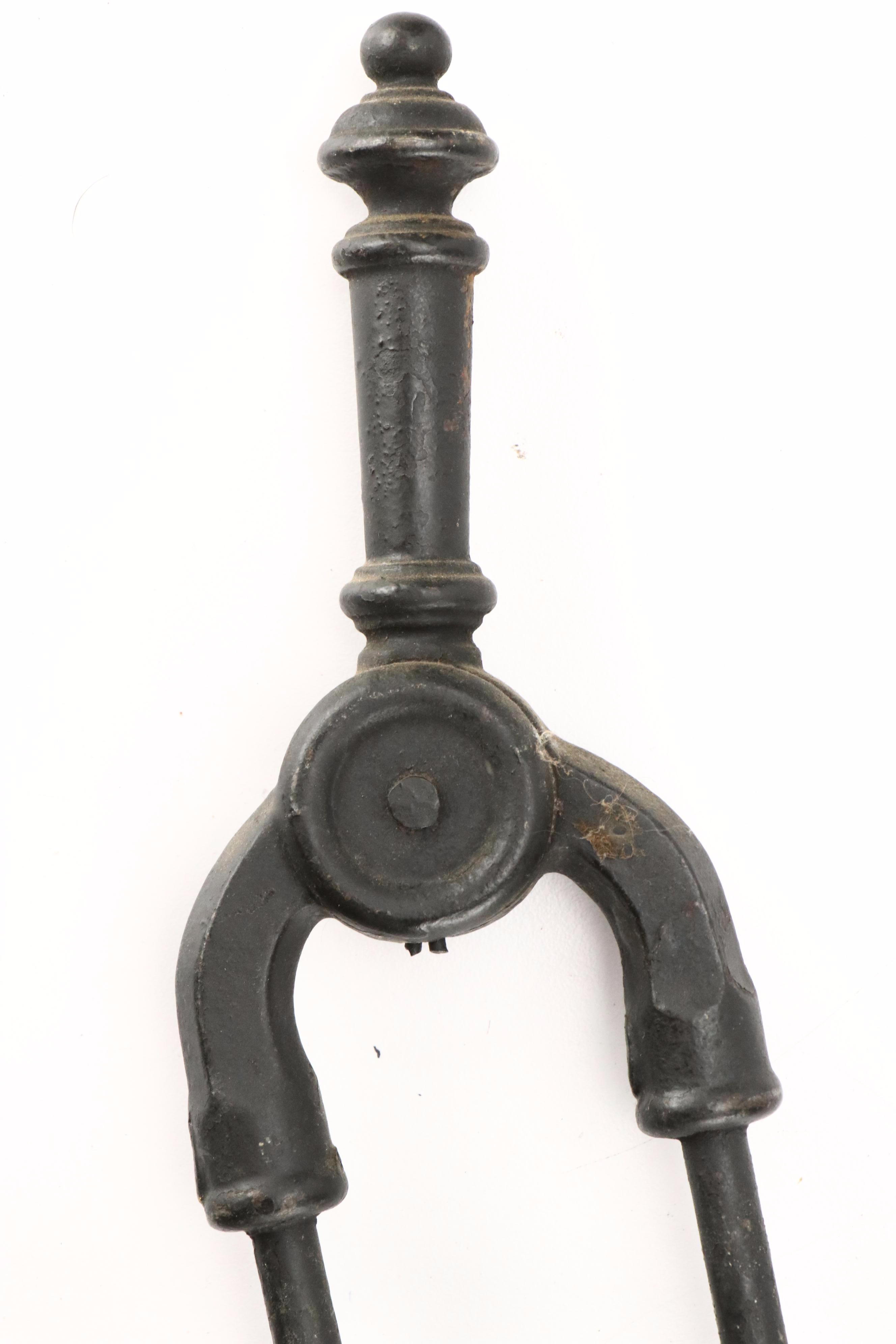 Wooden Plow Plane with Cast Iron Blacksmith Tongs