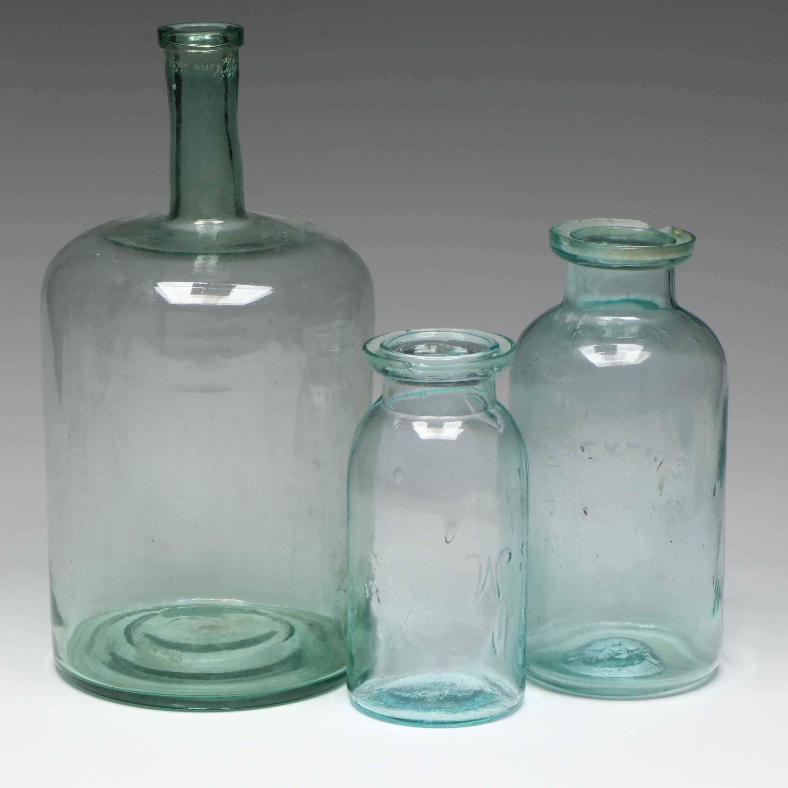 Stevens Tin-Top and Other Glass Jars and Bottles