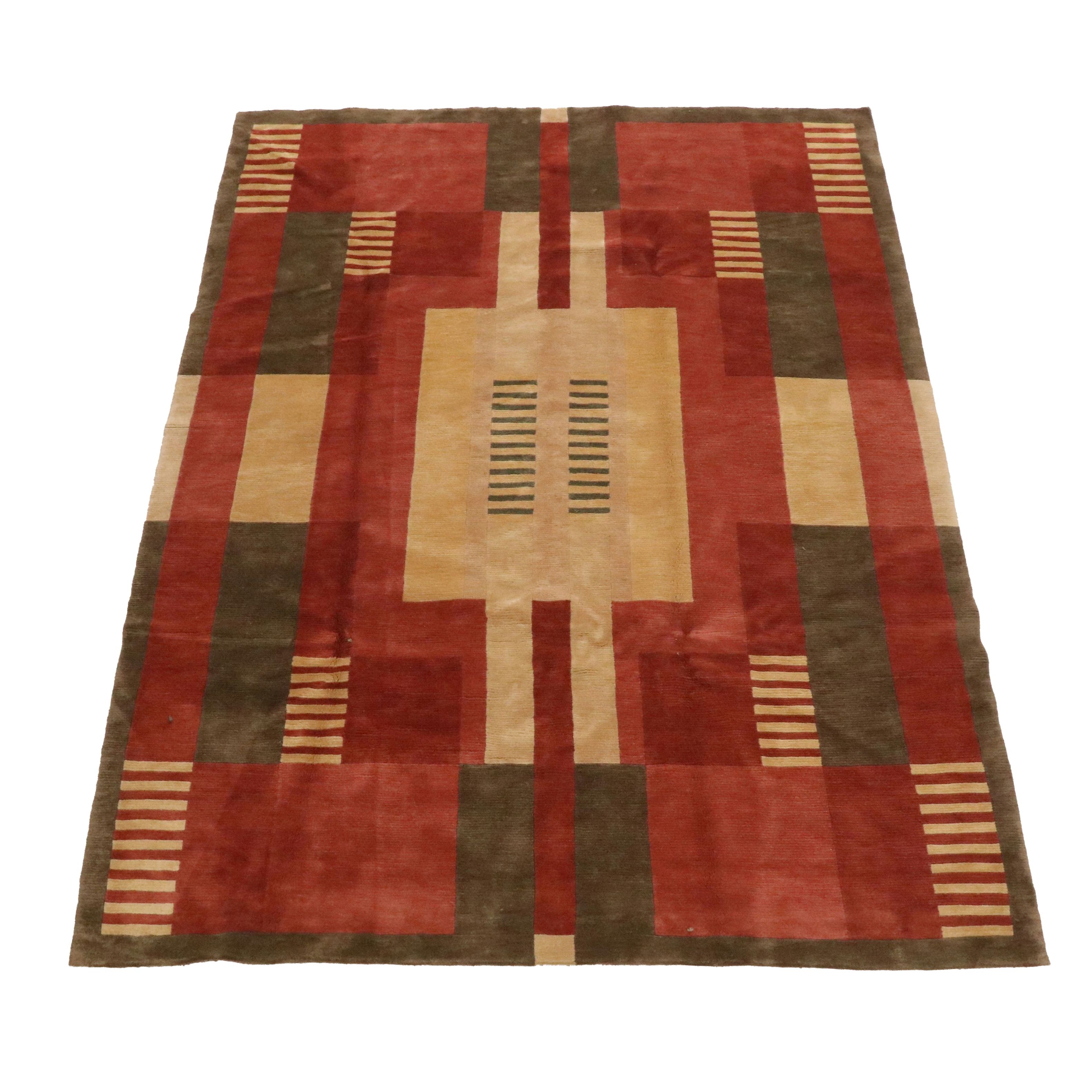 8'2 x 10'9 Hand-Knotted Nepalese Contemporary Area Rug