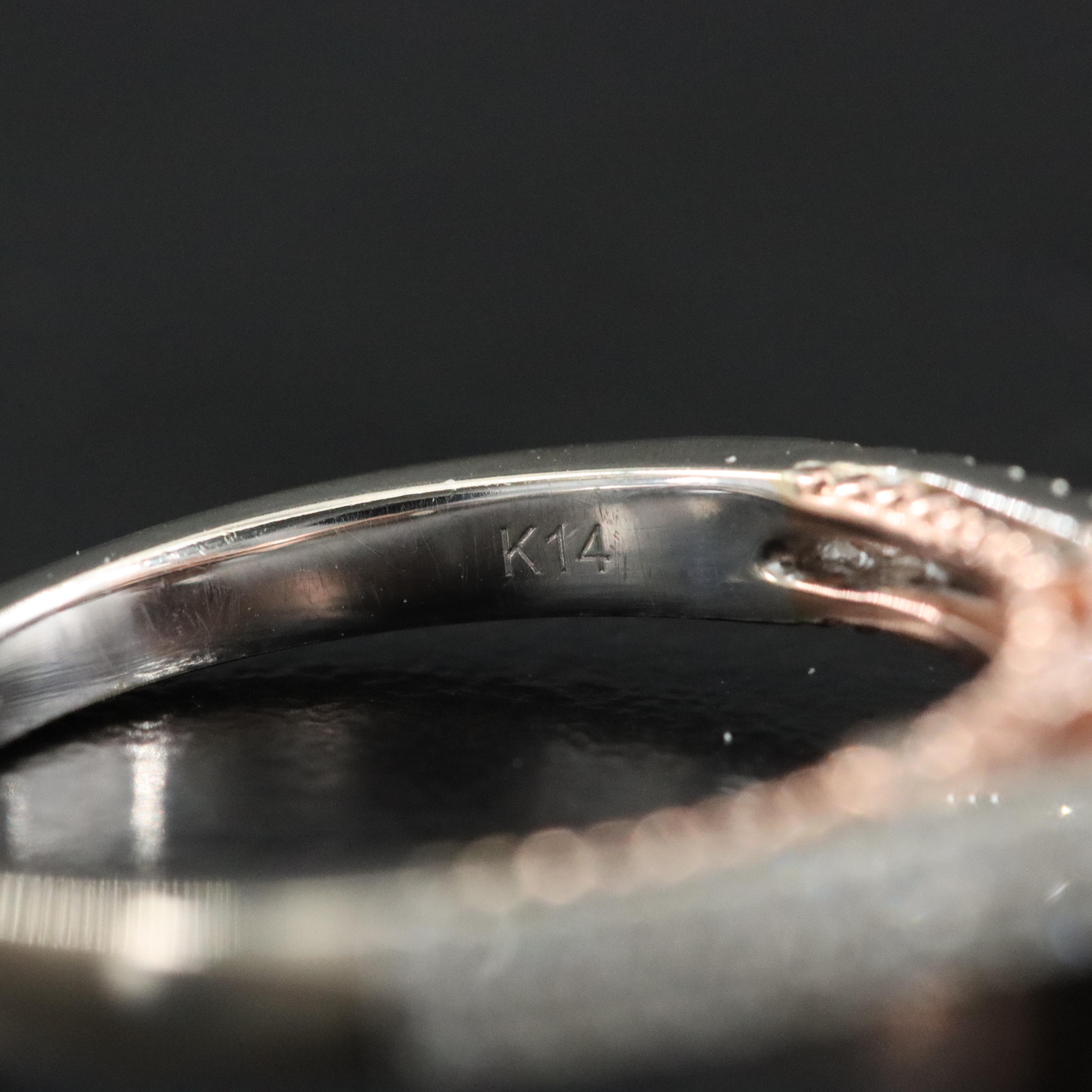 14K 1.23 CTW Diamond Ring with Rose Gold Accent and GIA Online Report