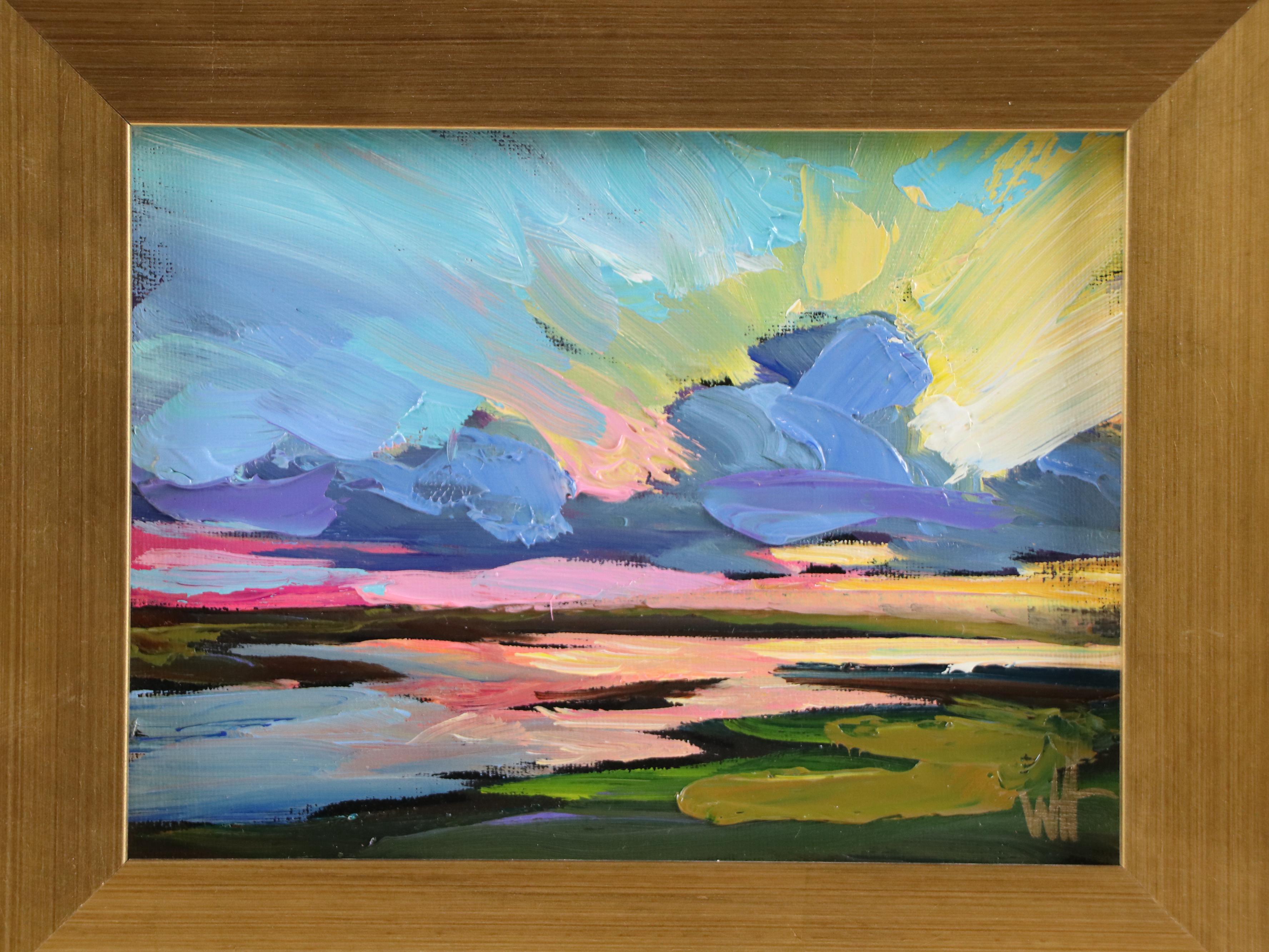 William Hawkins Sunset Landscape Oil Painting, 21st Century