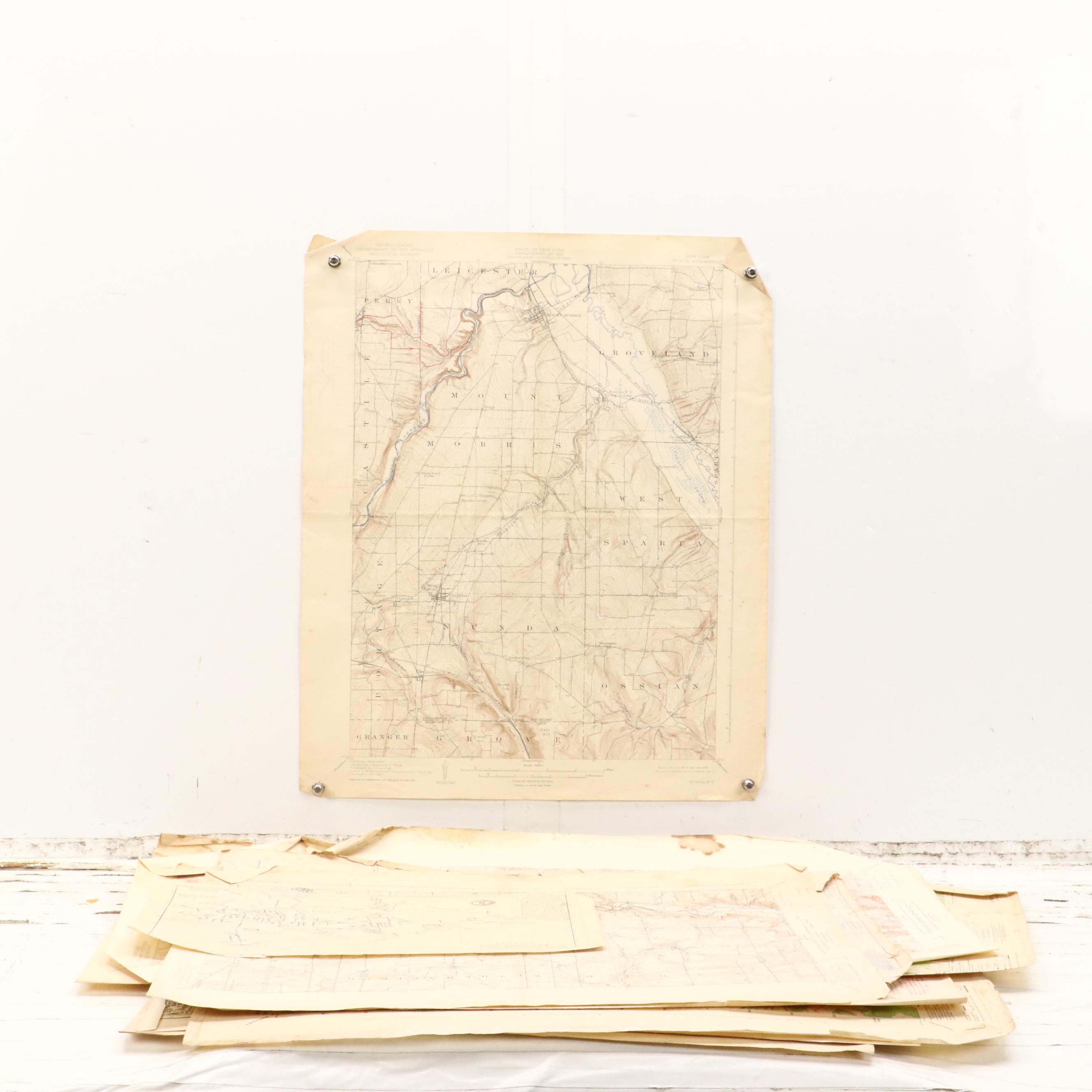 Collection of Geological and Topographic Maps of New York State, Mid-20th C.