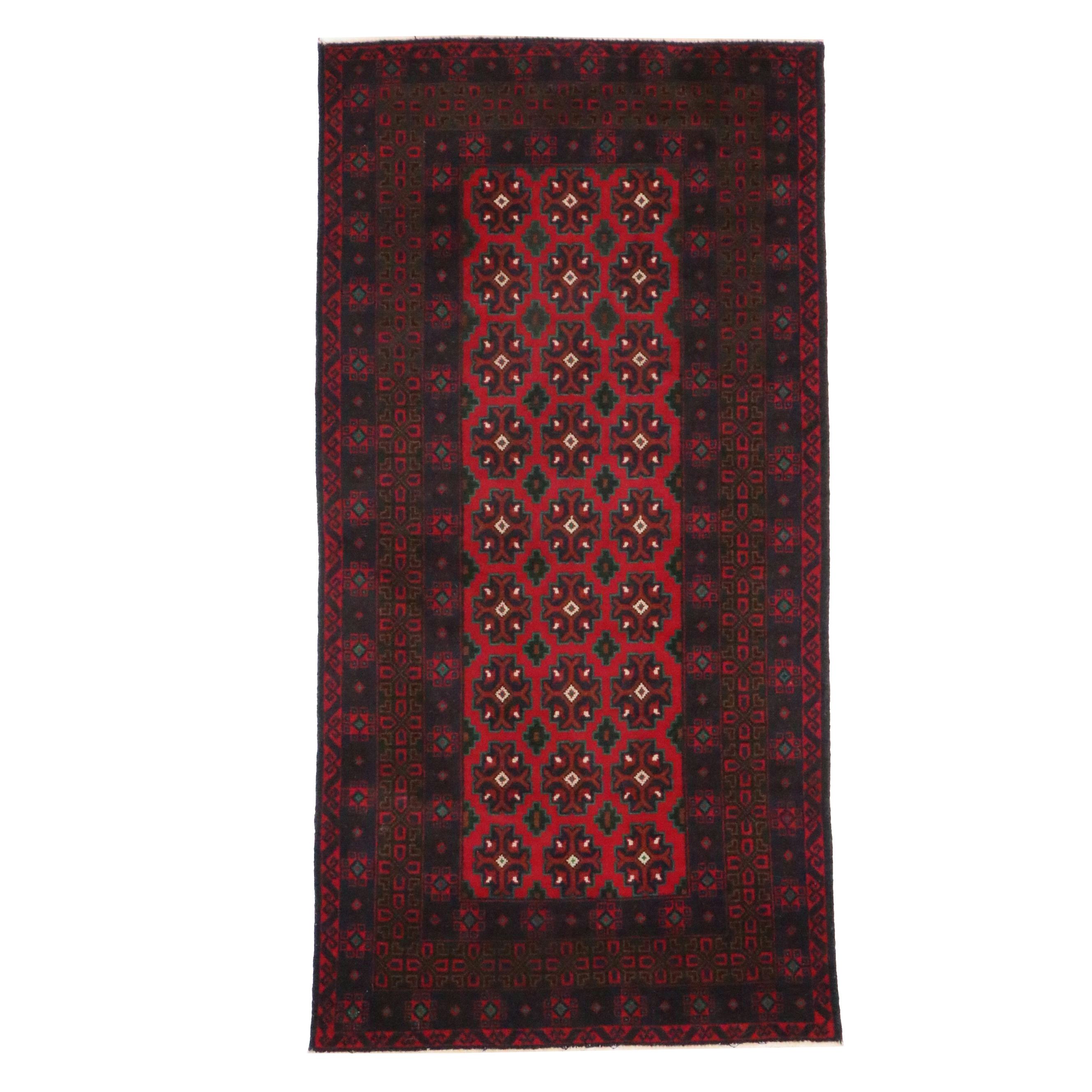 3'4 x 6'6 Hand-Knotted Afghan Baluch Area Rug