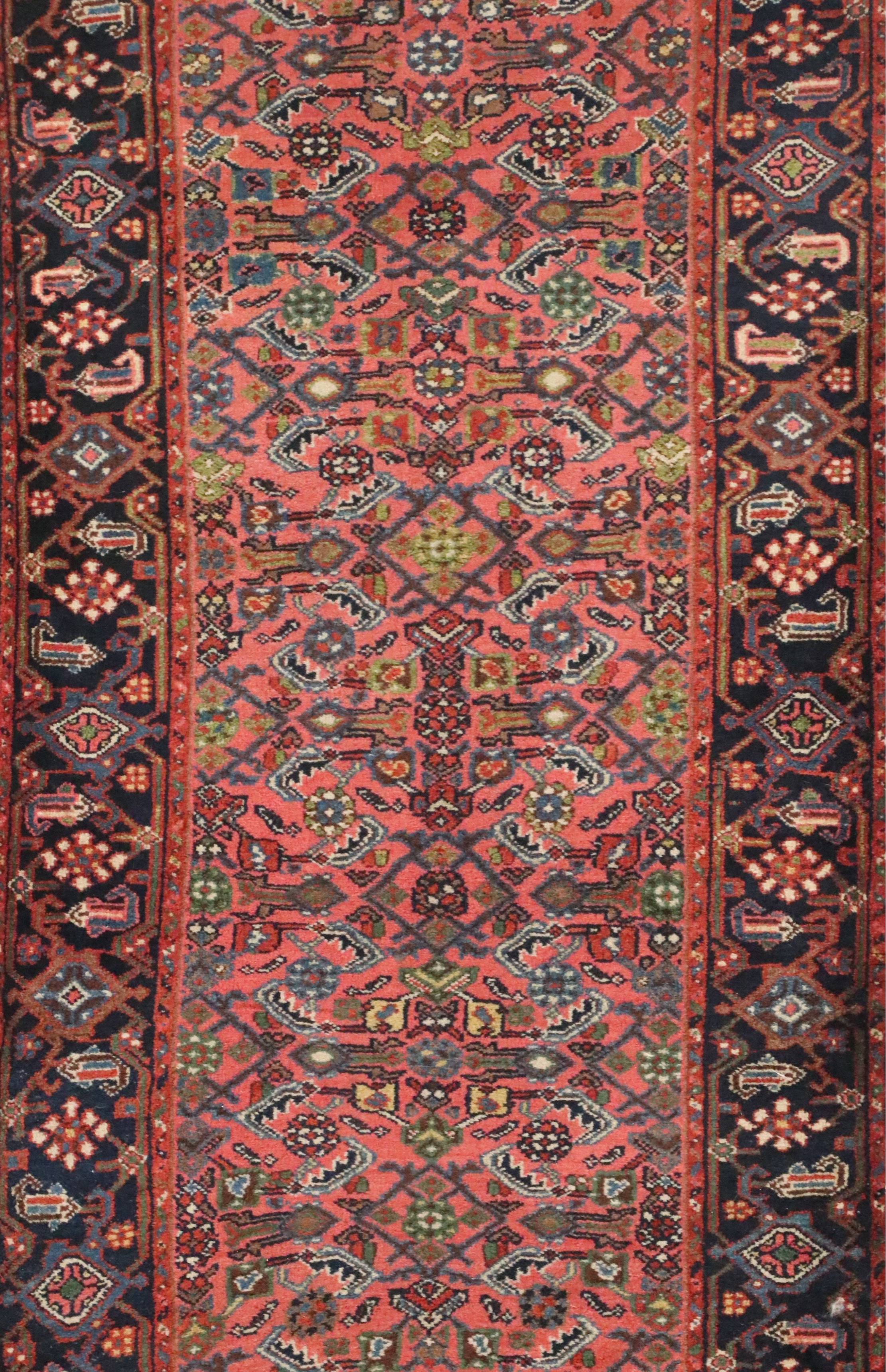 2'10 x 17" Hand-Knotted Persian Veramin Carpet Runner or Stair Runner