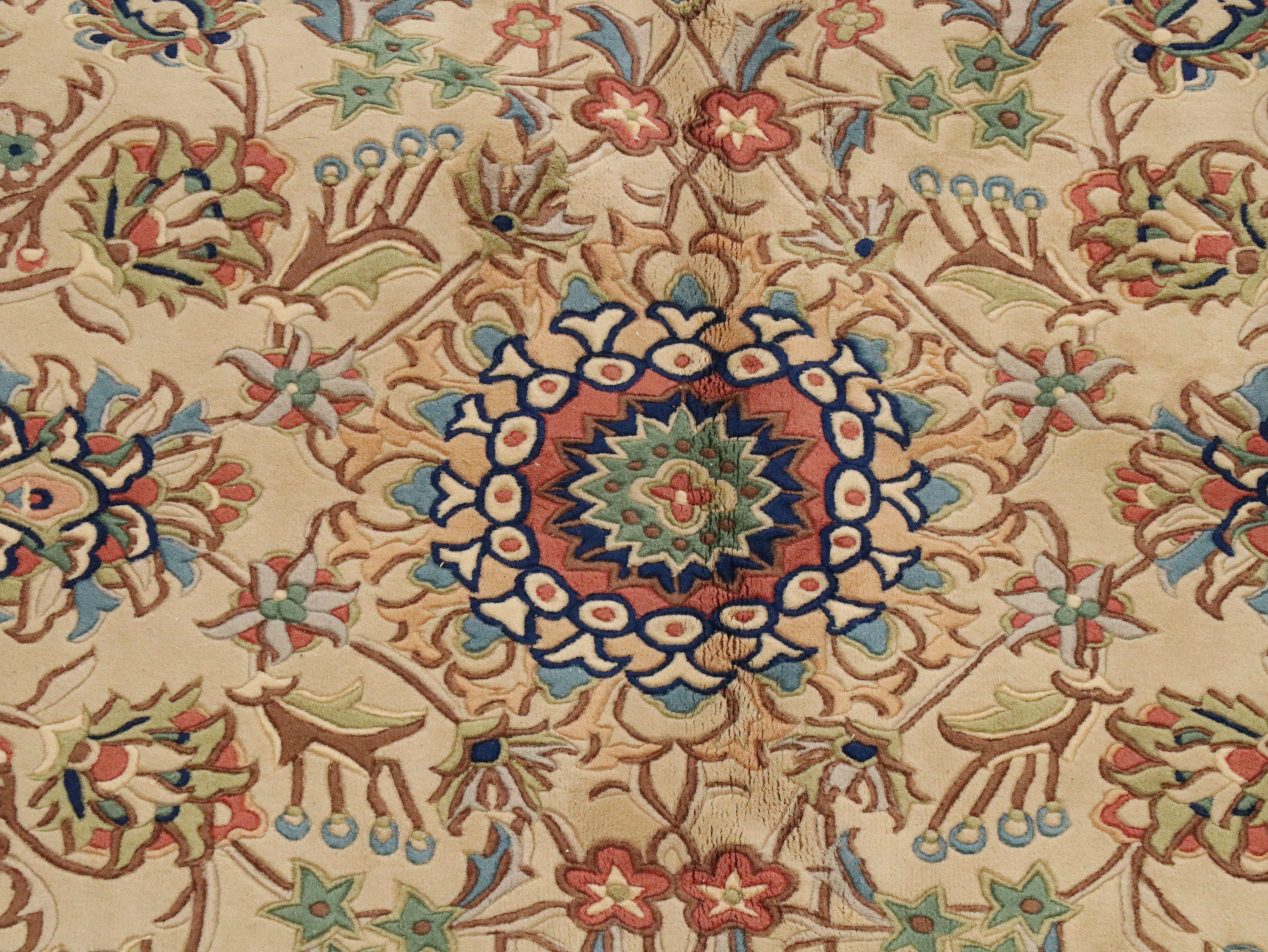 7'11 x 10'8 Hand-Knotted and Carved Sino-Persian Style Area Rug