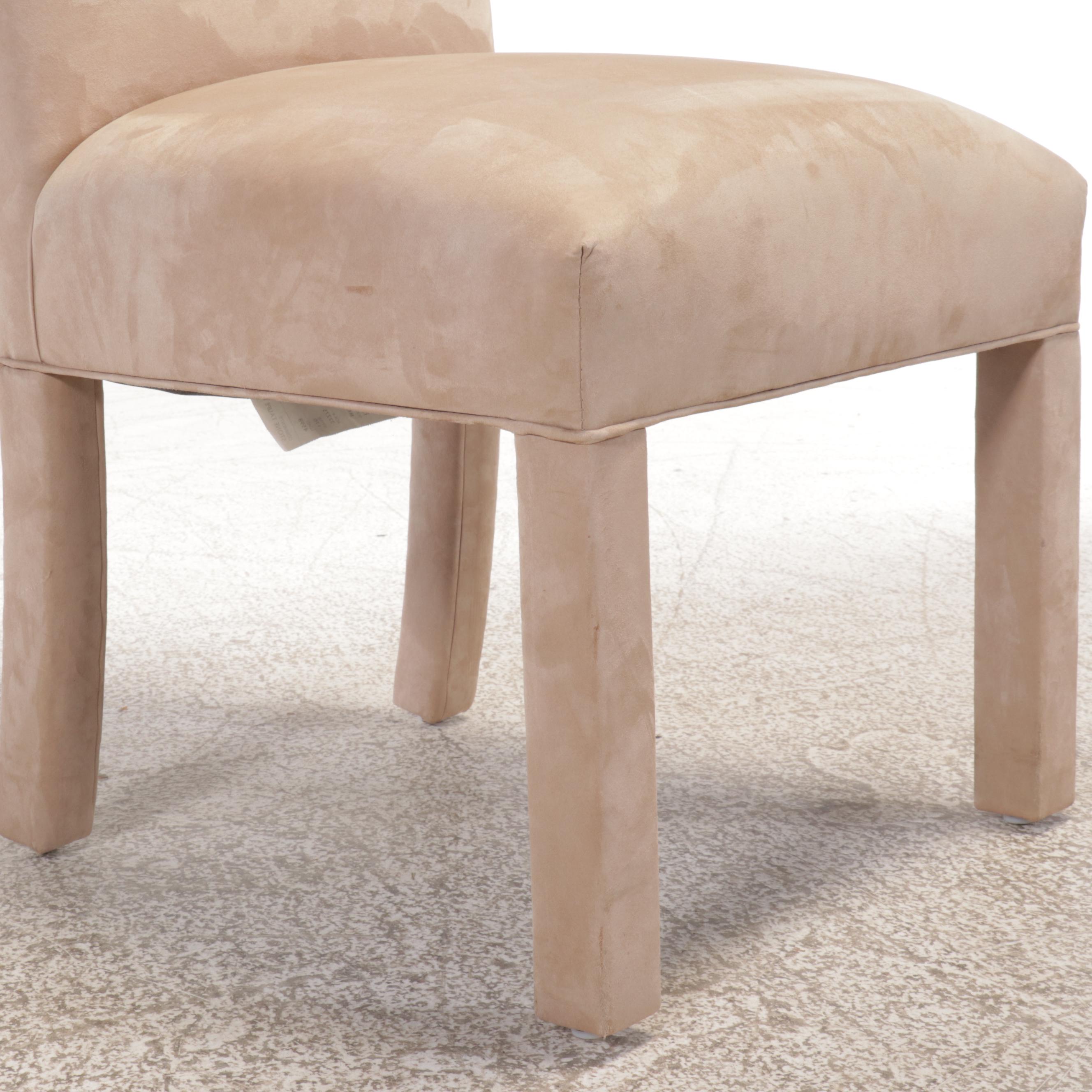 Contemporary Faux Suede Upholstered Side Chair