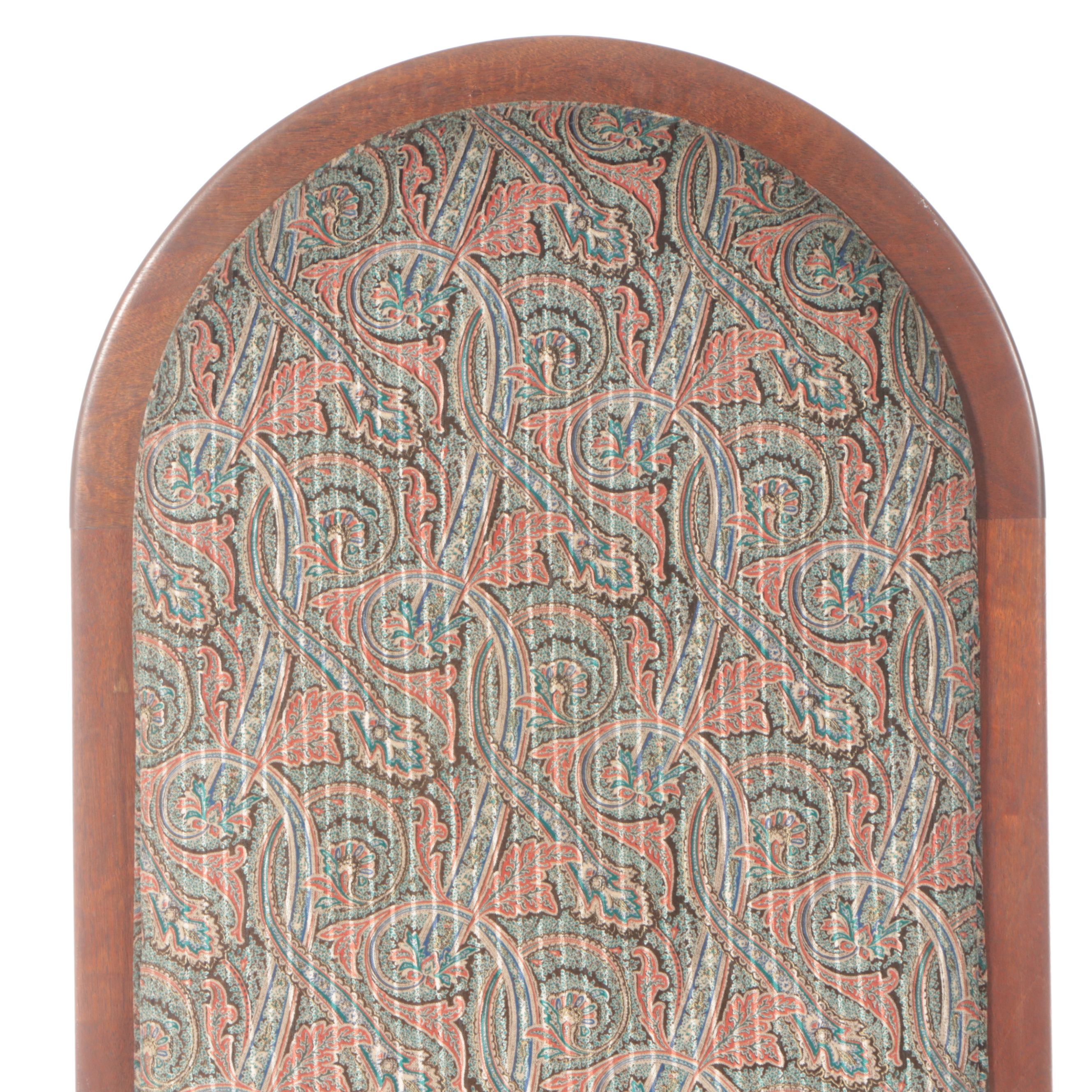 Robert Saunders Mahogany and Italian Damask Prototype Chair, 1980s