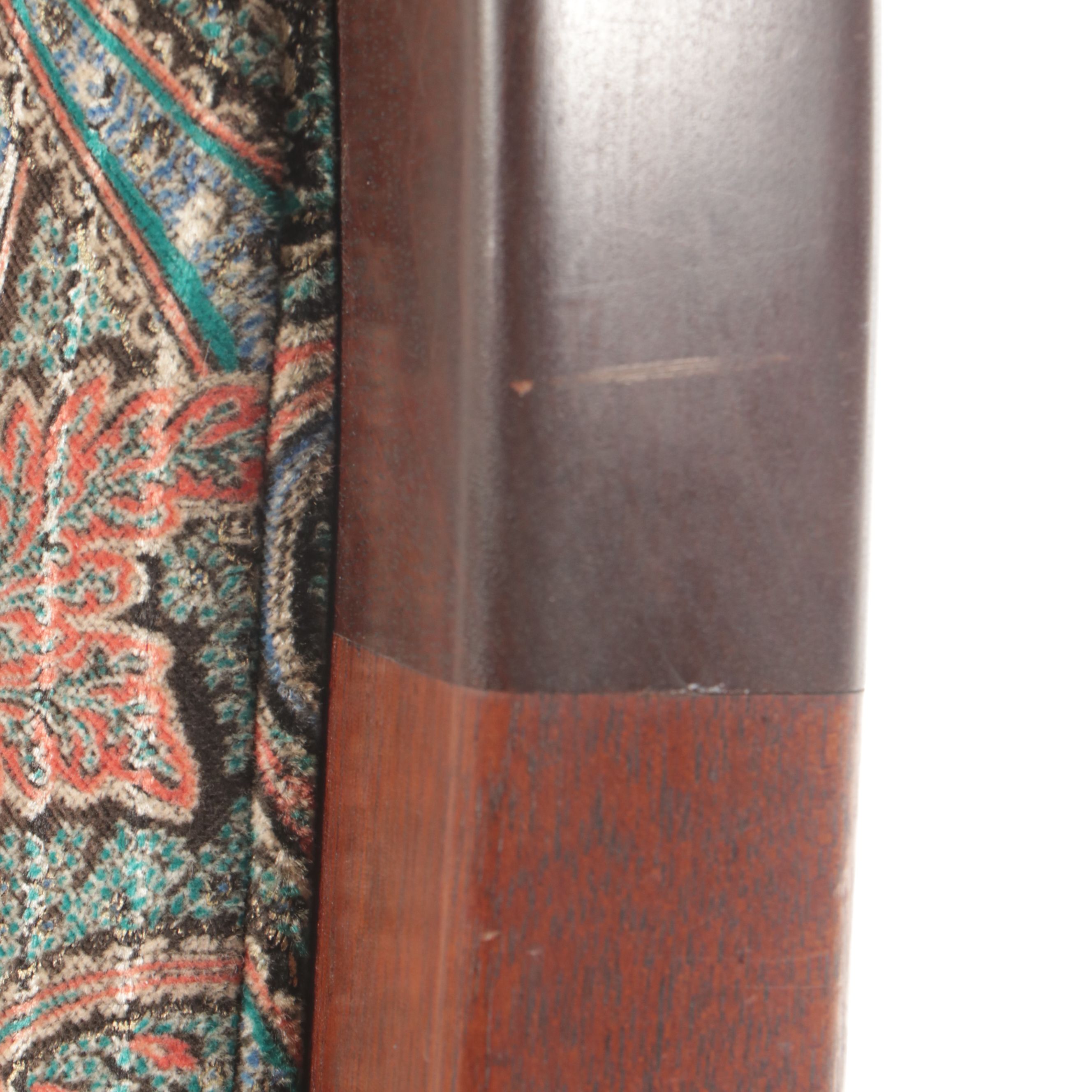 Robert Saunders Mahogany and Italian Damask Prototype Chair, 1980s