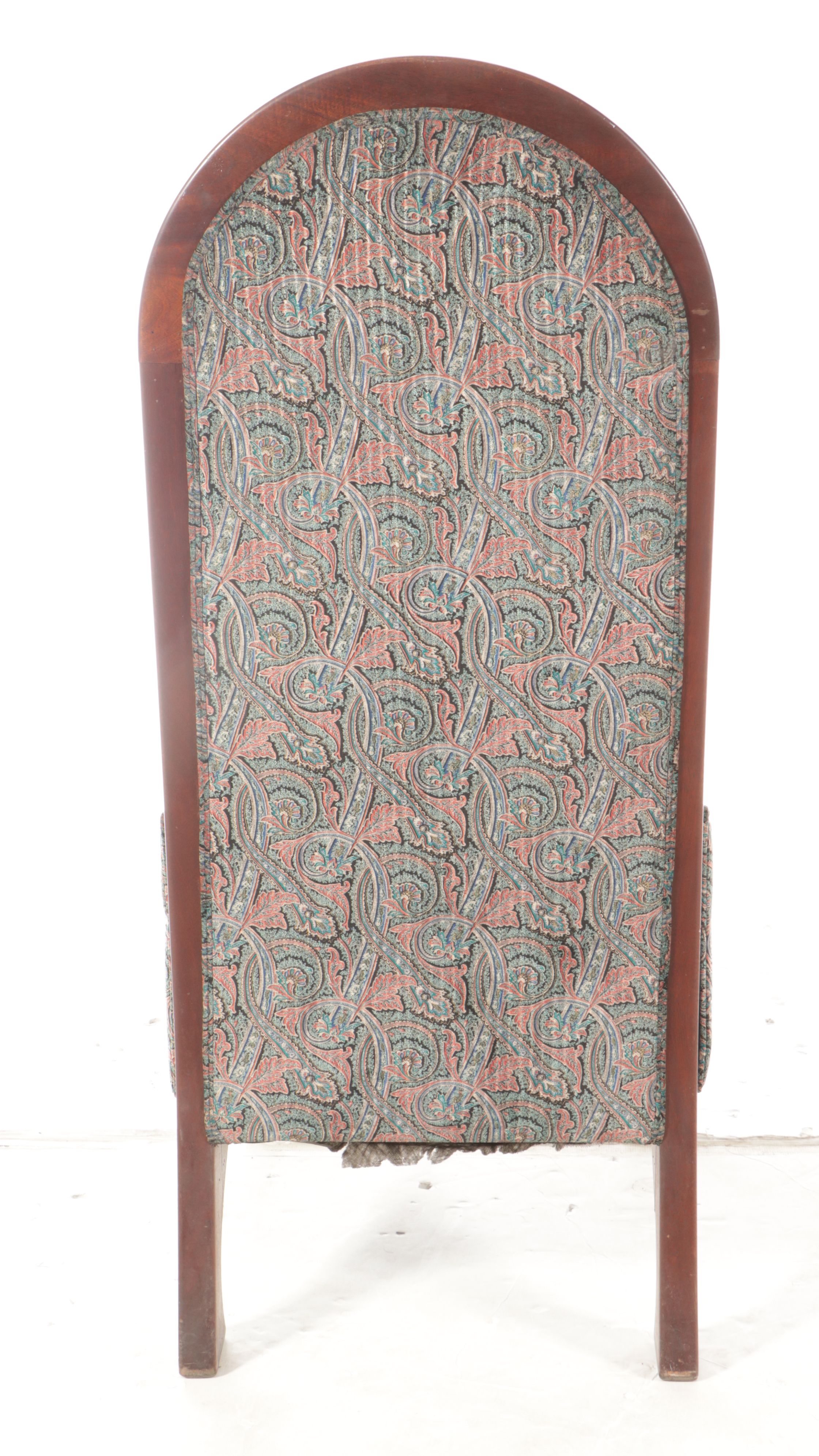 Robert Saunders Mahogany and Italian Damask Prototype Chair, 1980s