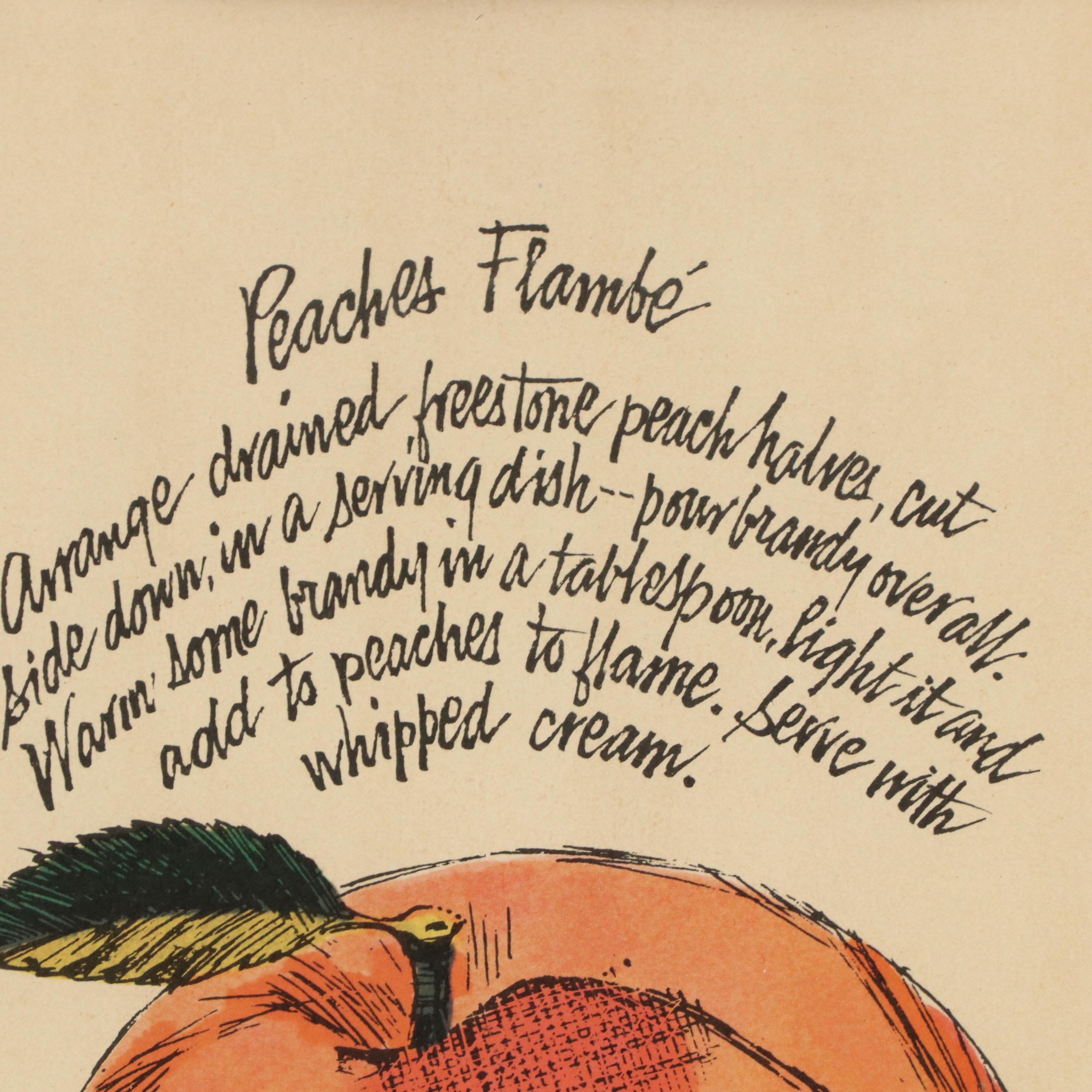 Offset Lithograph "Peaches Flambé," Late 20th Century