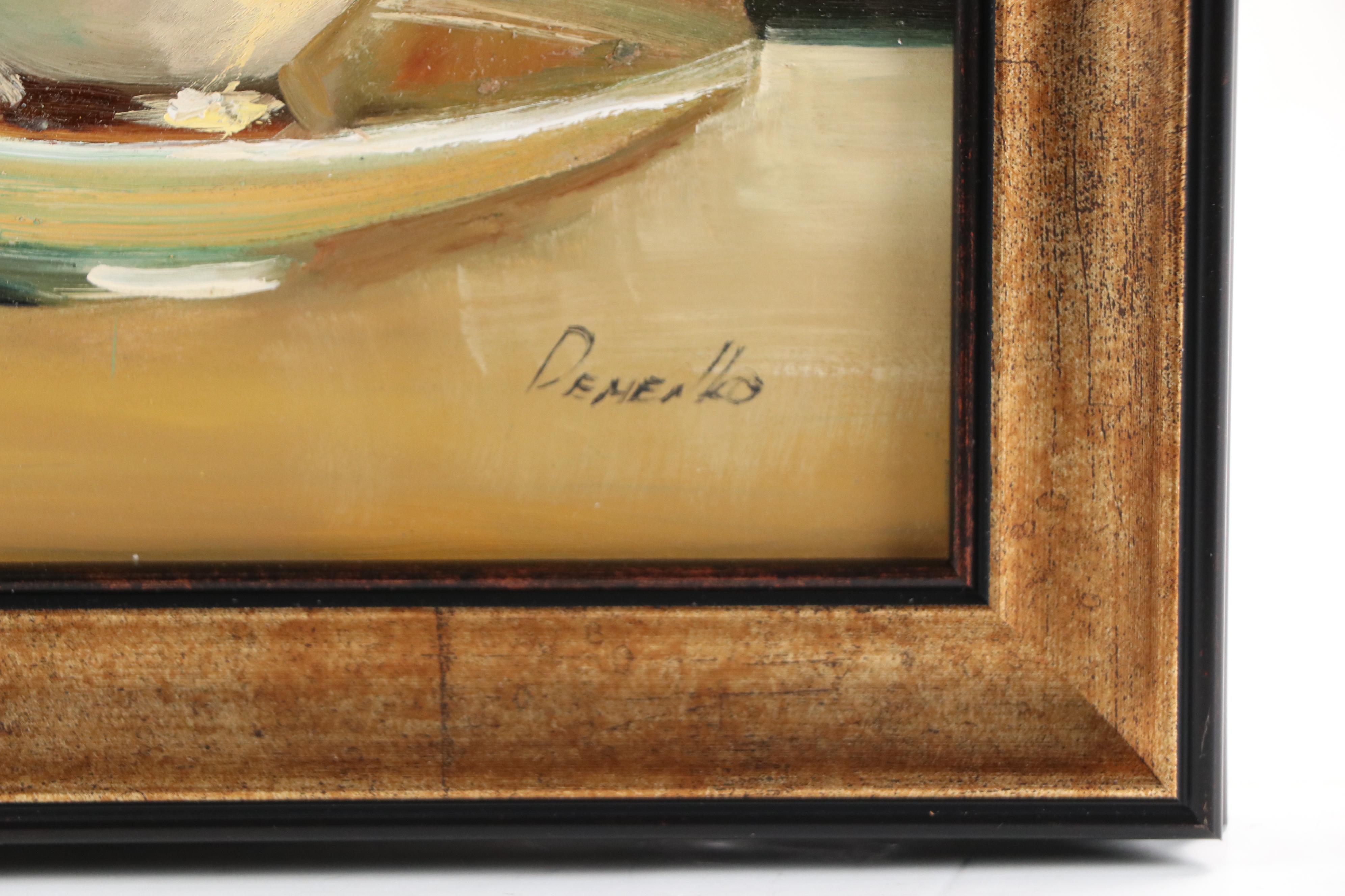 Natalie Demenko Still Life Oil Painting With Teacups, 21st Century