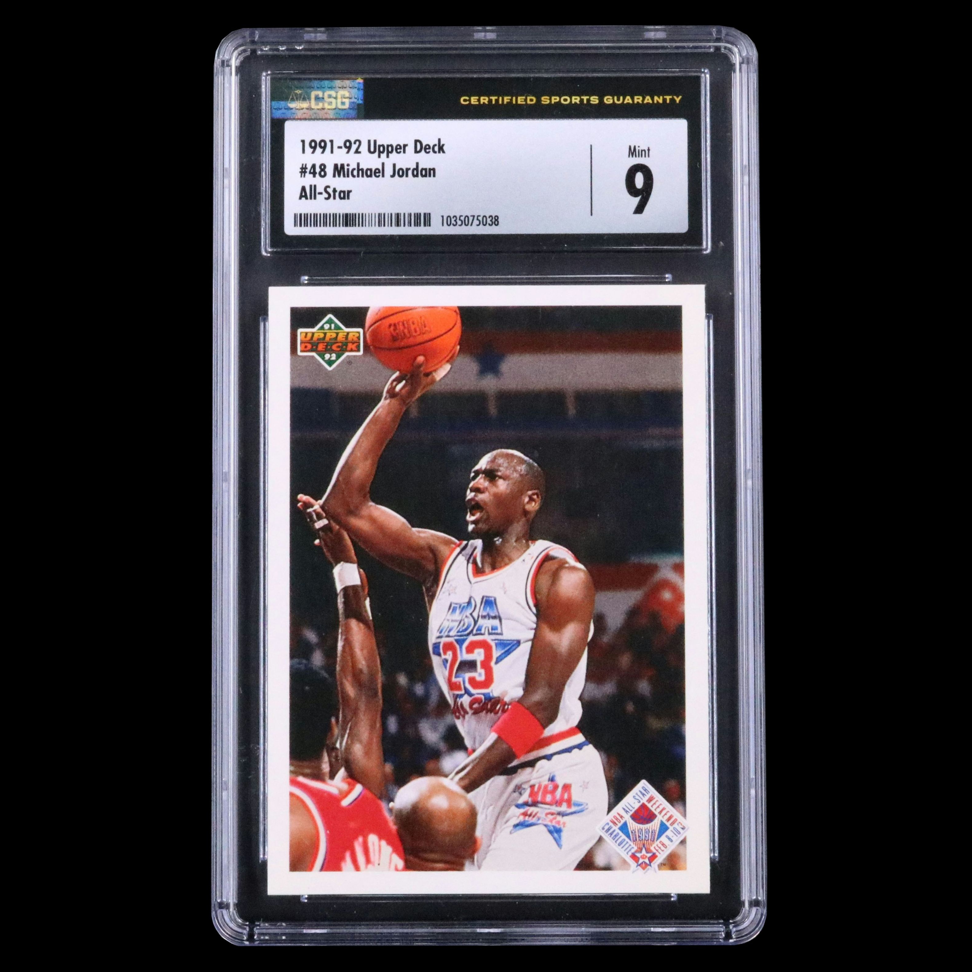 1991-92 Upper Deck Michael Jordan All-Star Basketball Card Graded CSG 9