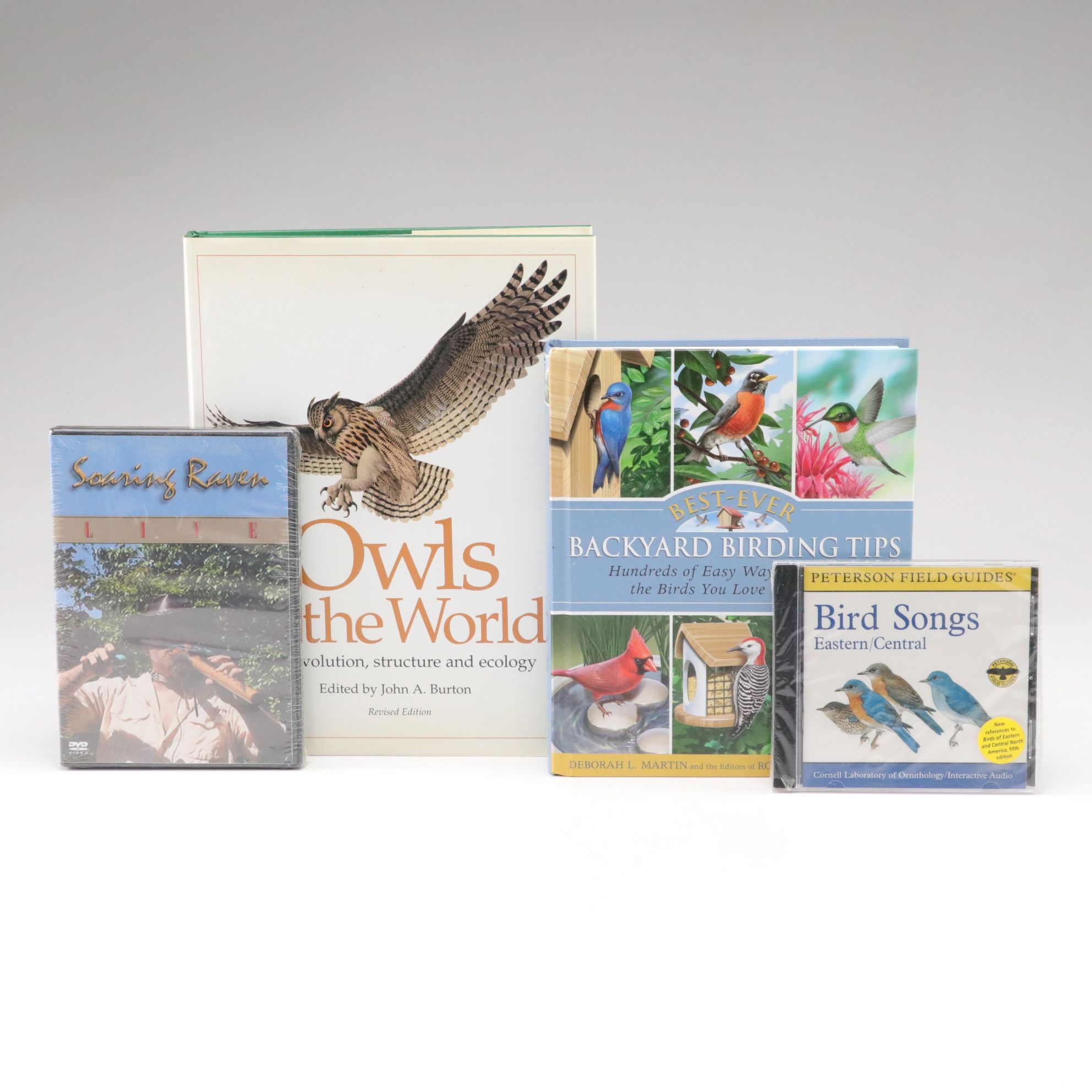 "Owls of the World" and "Backyard Birding Tips" with "Bird Songs" CD and More