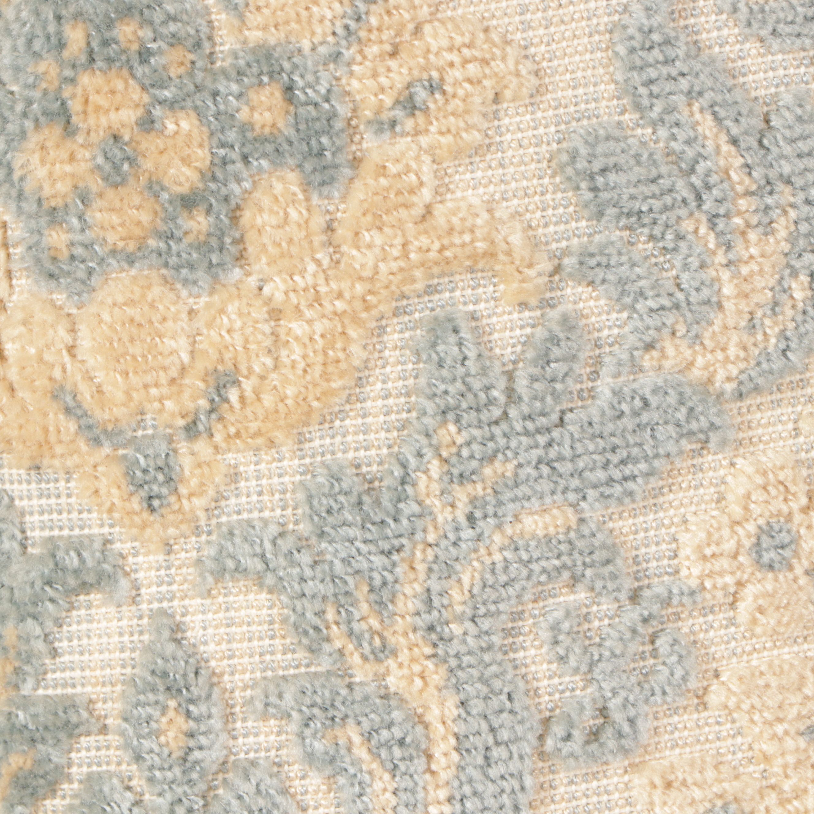 Damask Upholstered High-Back Armchair