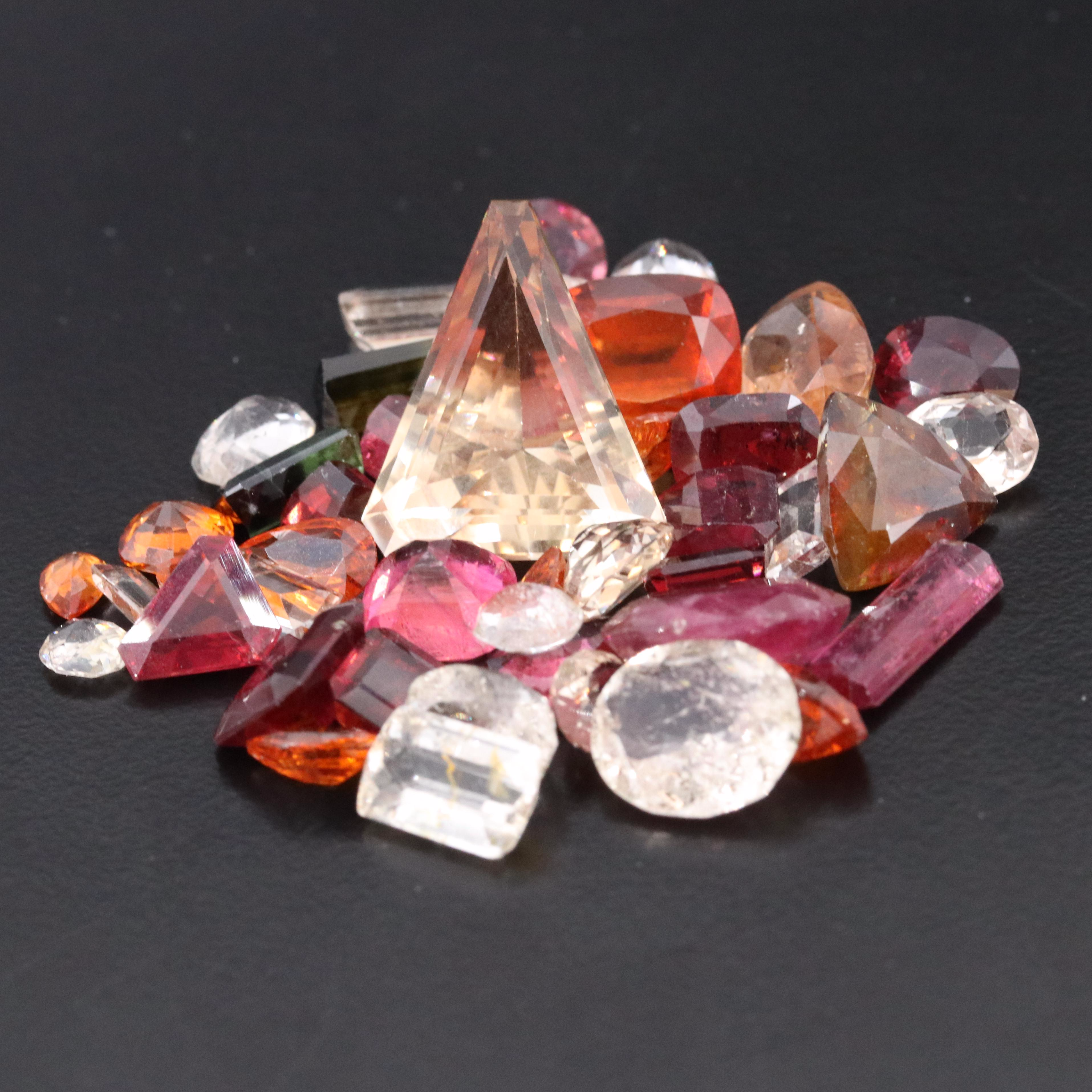 Loose 80.94 CTW Gemstones Featuring Tourmaline, Spessartine and Rhodolite Garnet