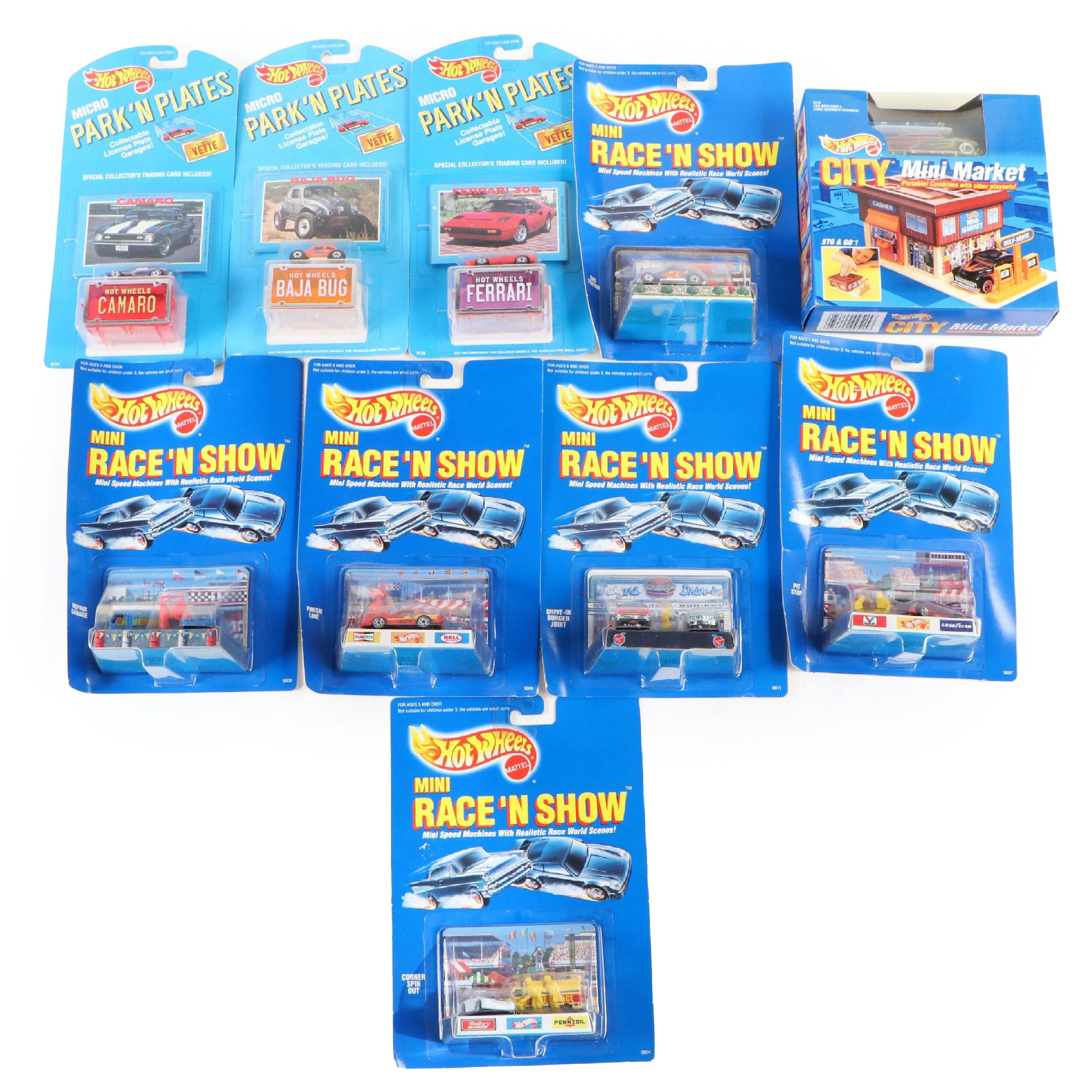 Hot Wheels "Race 'N Show" and "Park 'N Plates" Toy Cars and More, 1989–1990