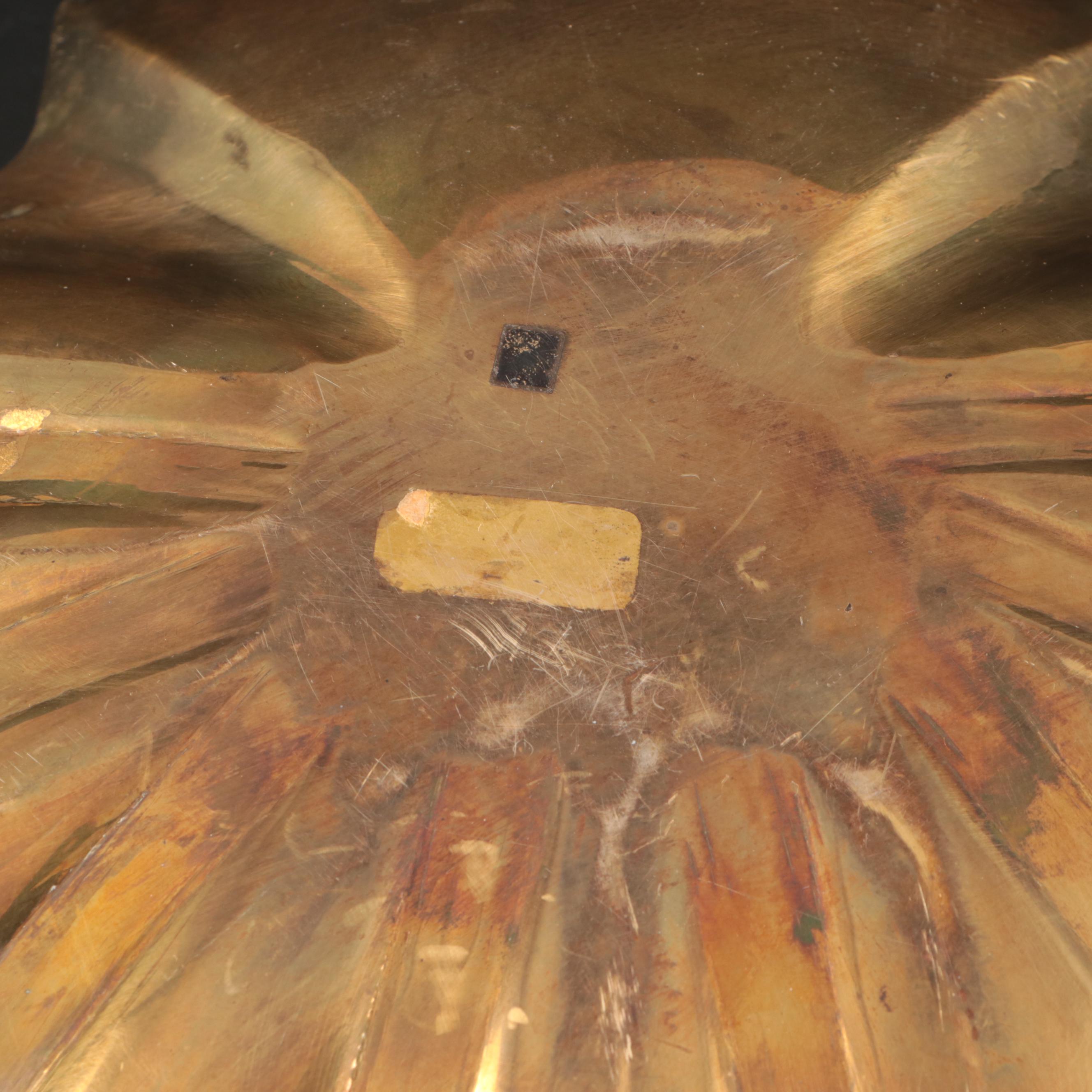 Solid Brass Seashell Serving Bowl, Mid-20th Century