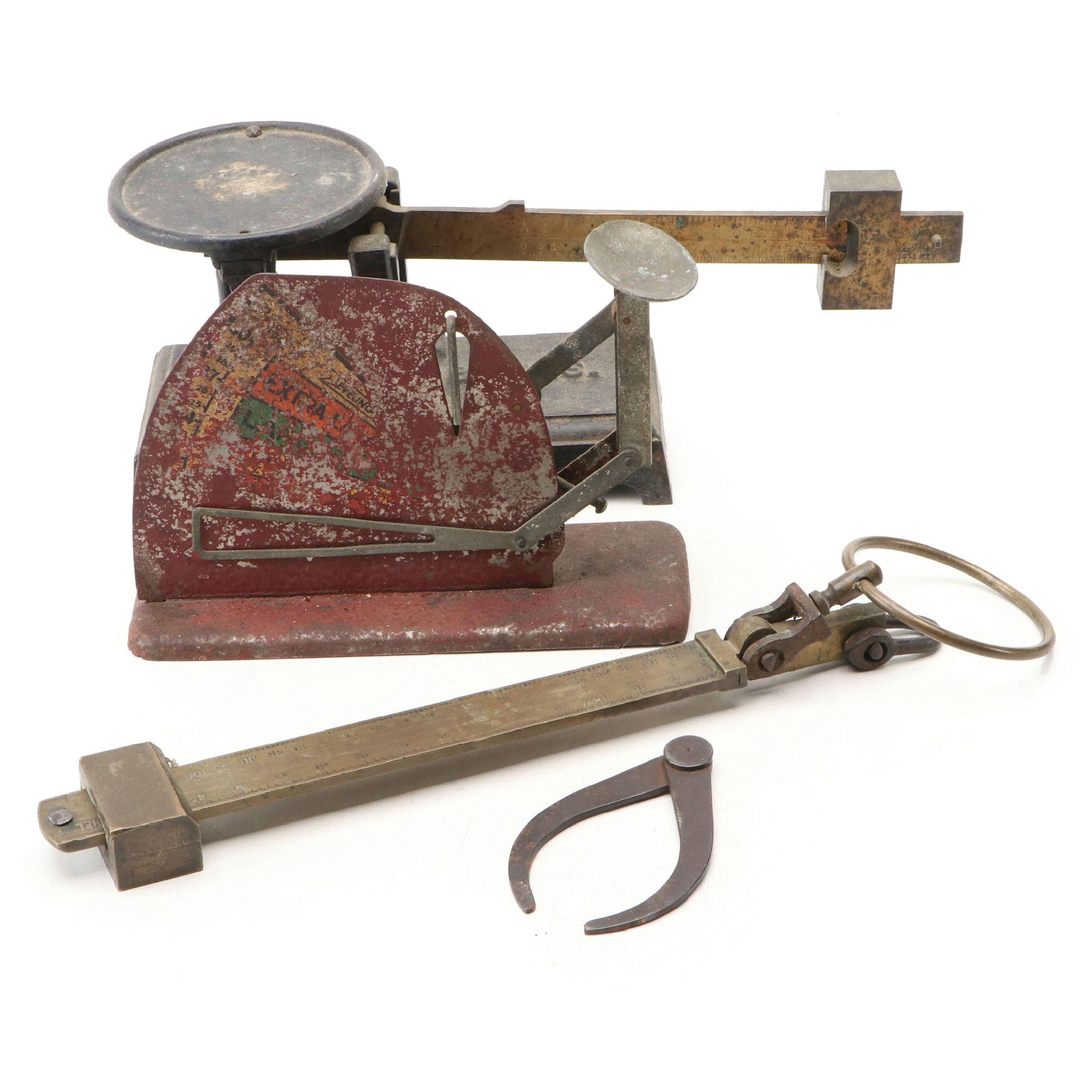 Seed Trade Reporting Bureau Metal Hand Scale with Fairbanks and Egg Scale