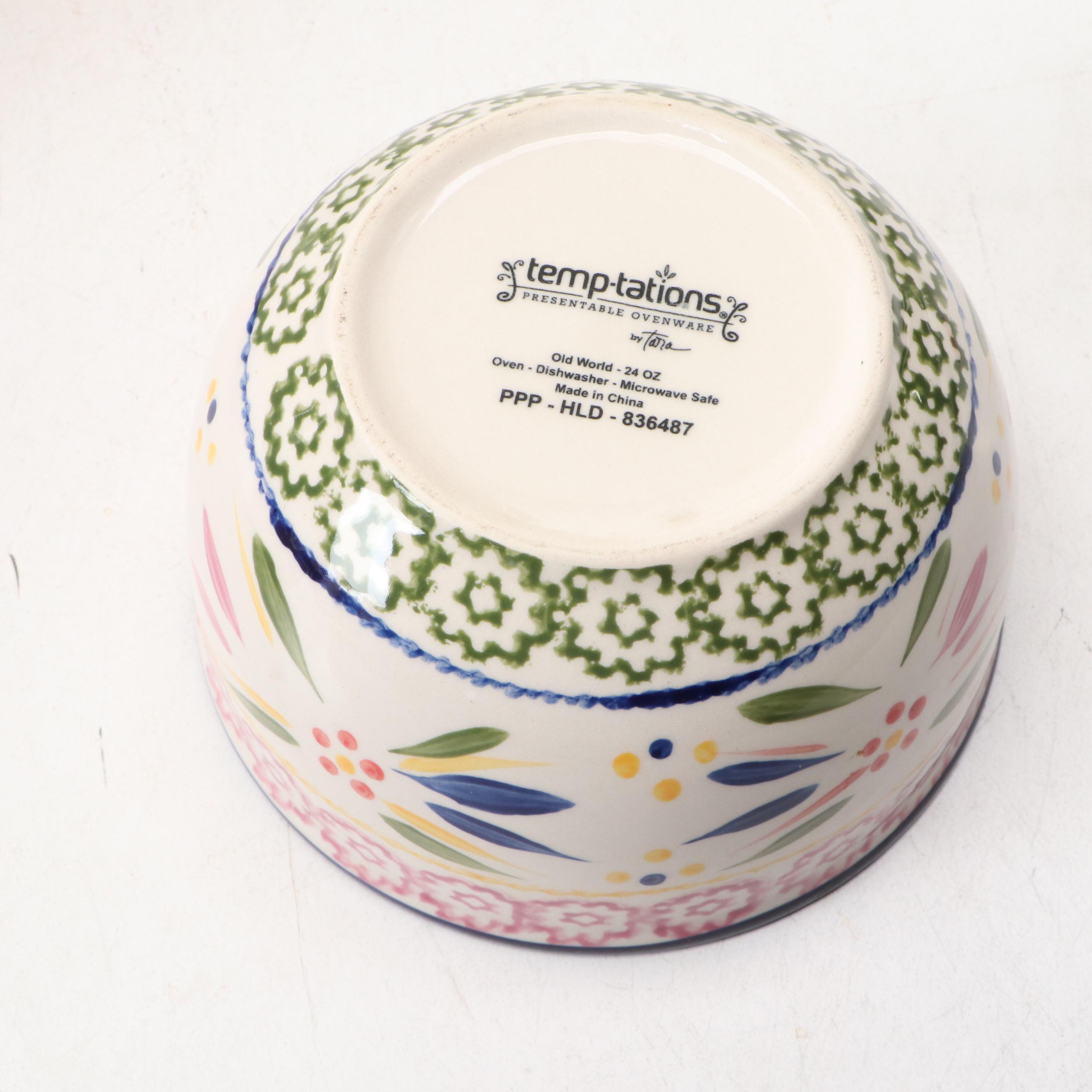 Temp-tations by Tara "Old World" Nesting Ceramic Bowl Sets