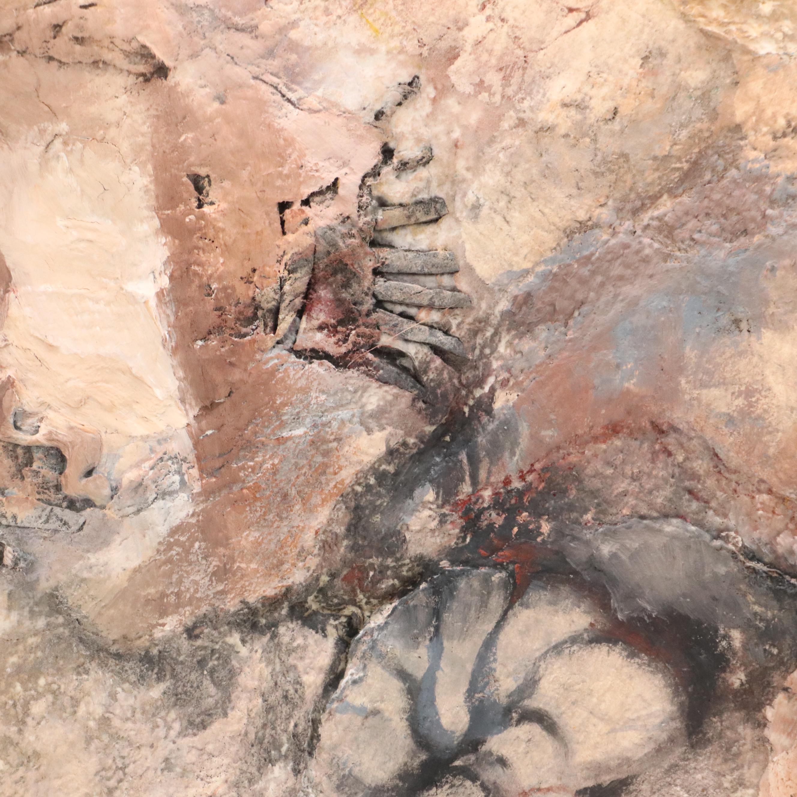 Nancy Stage Robinson Abstract Style Paper Pulp Sculpture of Fossils